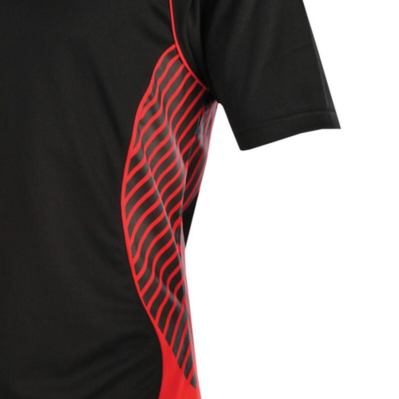 Junior Rugby Match Shirt Try Panel Jungen Schwarz/Rot
