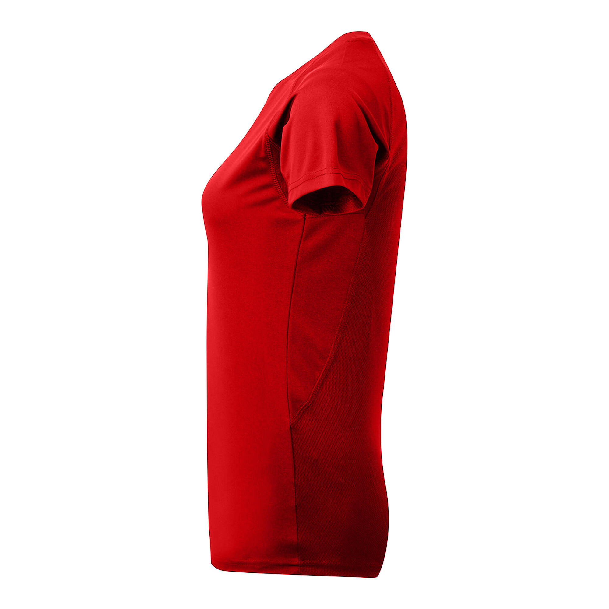 Tri Dri Womens/Ladies Panelled Crew Neck TShirt (Fire Red) 3/3