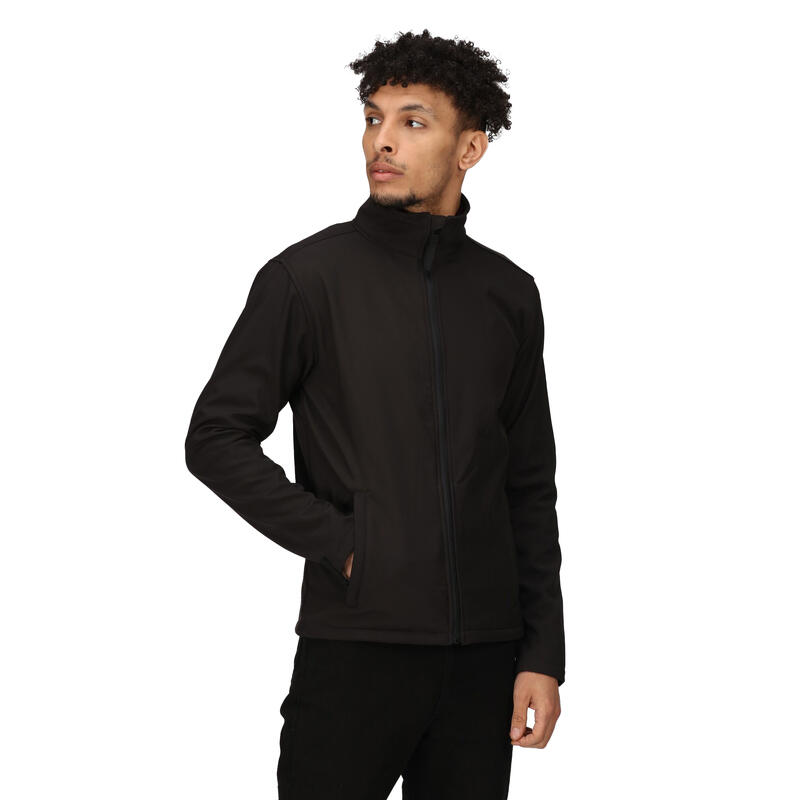 Reid Chaqueta softshell cortavientos y repelente al agua para hombre Negro