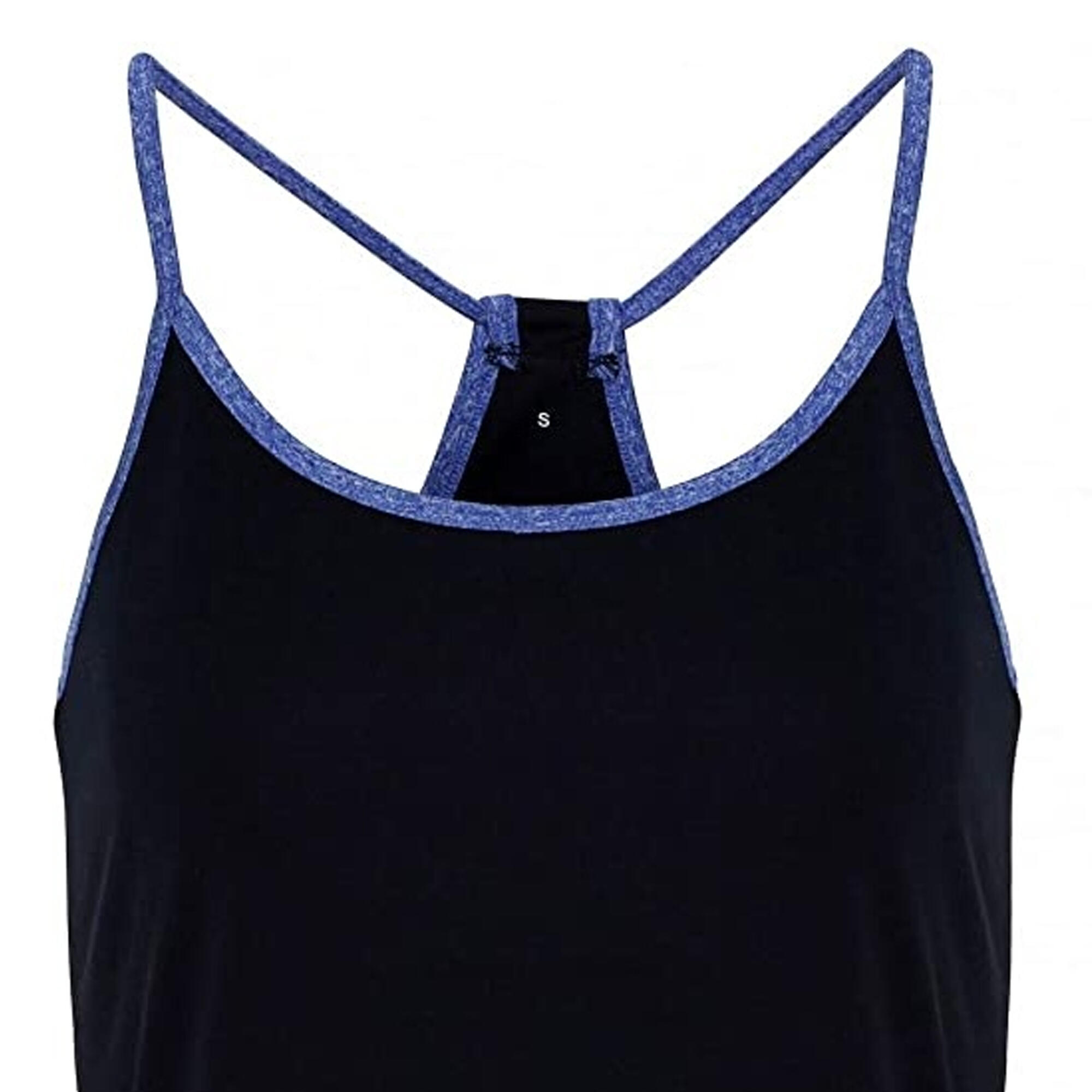 Weste für Yoga Damen Dunkelblau/Blau meliert 3/3