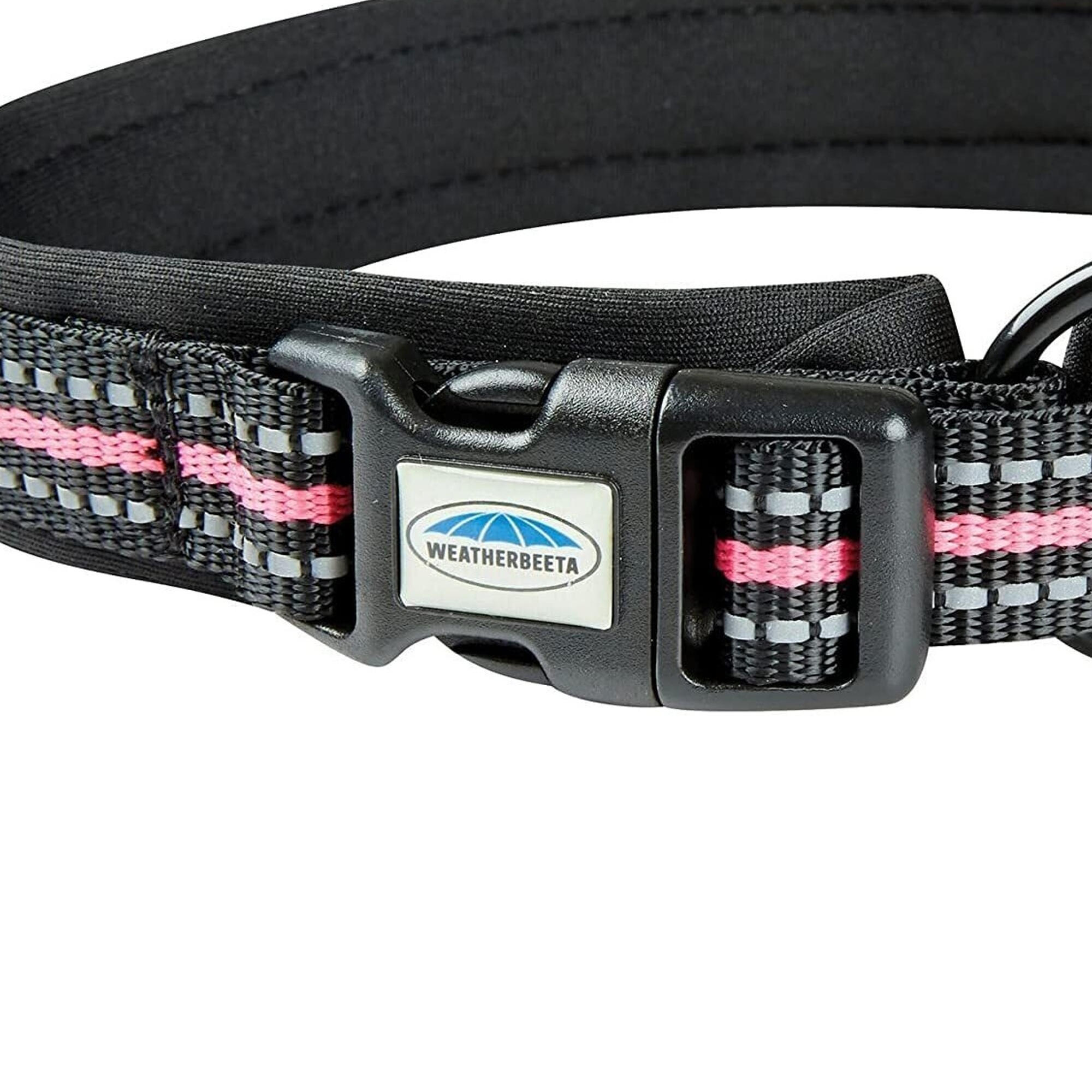 Reflective Dog Collar (Black/Pink) 2/3