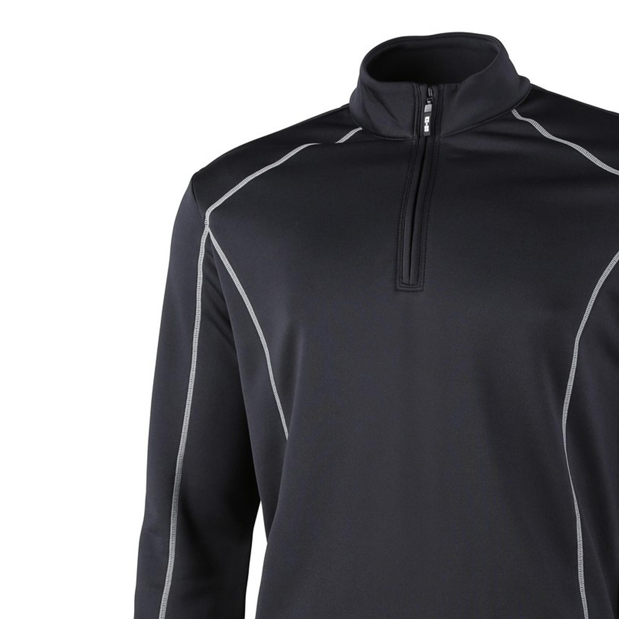 Mens Seville 1/4 Zip Midlayer Sports Top (Black) 3/3