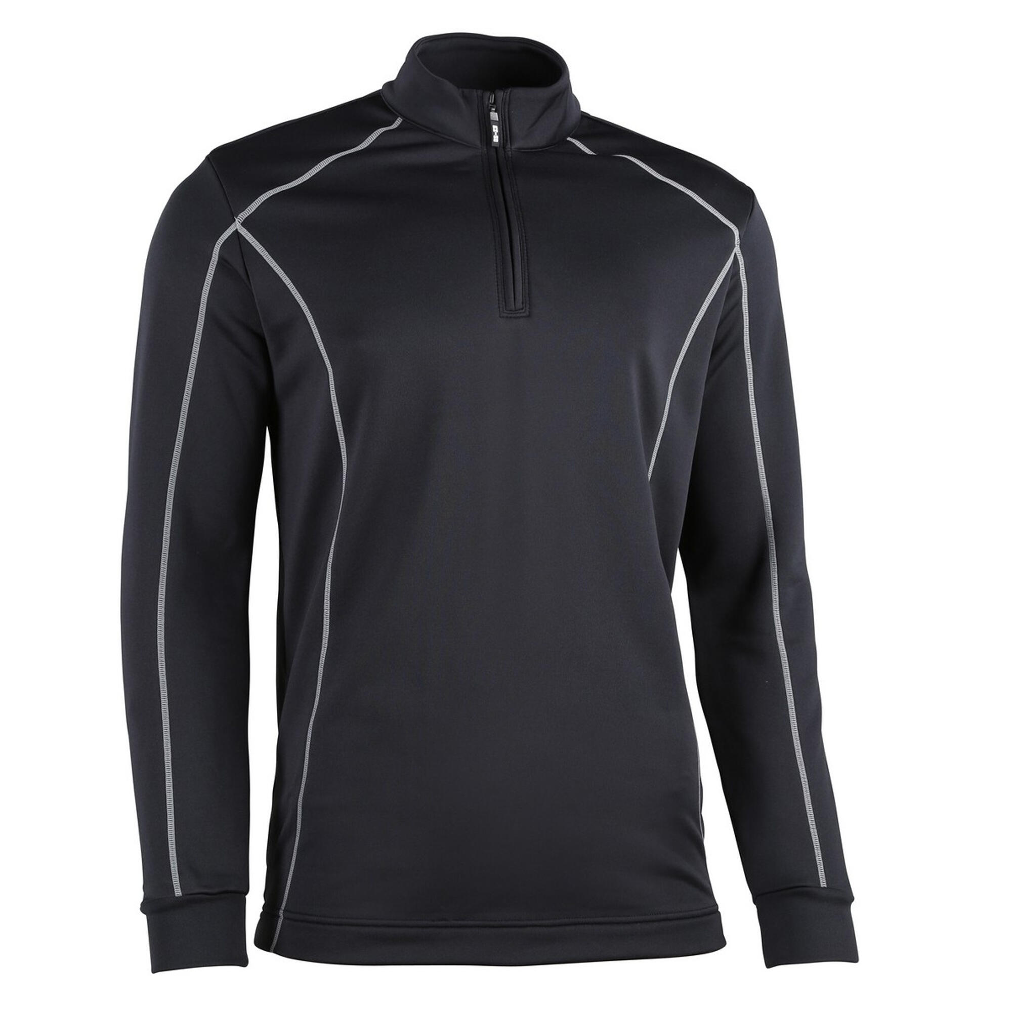 Mens Seville 1/4 Zip Midlayer Sports Top (Black) 2/3