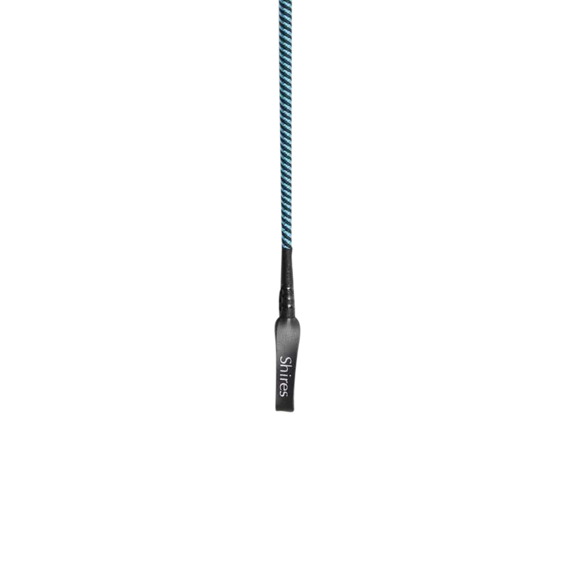 Childrens/Kids Thread Stem Leather Horse Riding Whip (Black/Bright Blue) 3/3