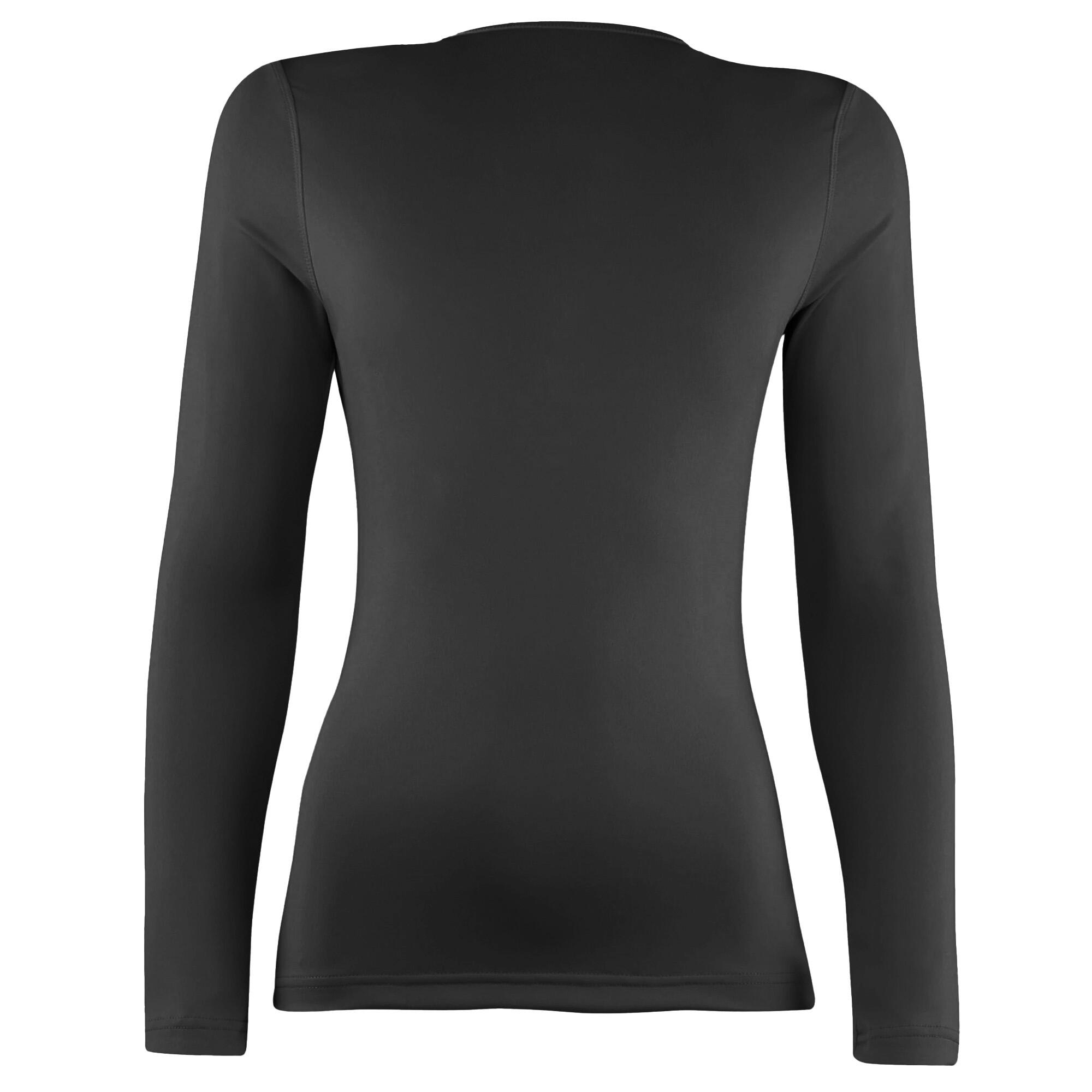Womens/Ladies Sports Baselayer Long Sleeve (Pack of 2) (Black) 2/3