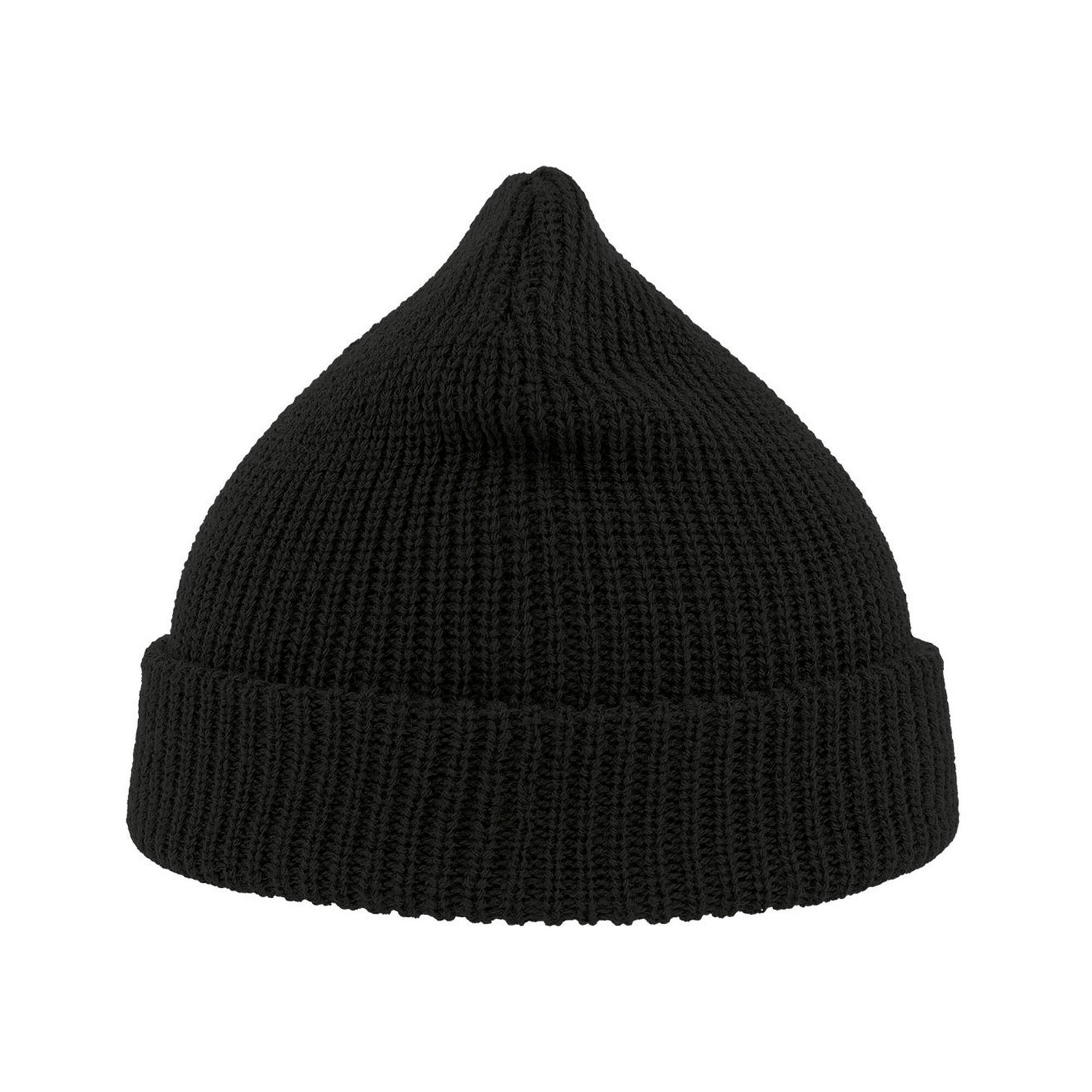 Woolly Wool Blend Beanie (Black) 3/3