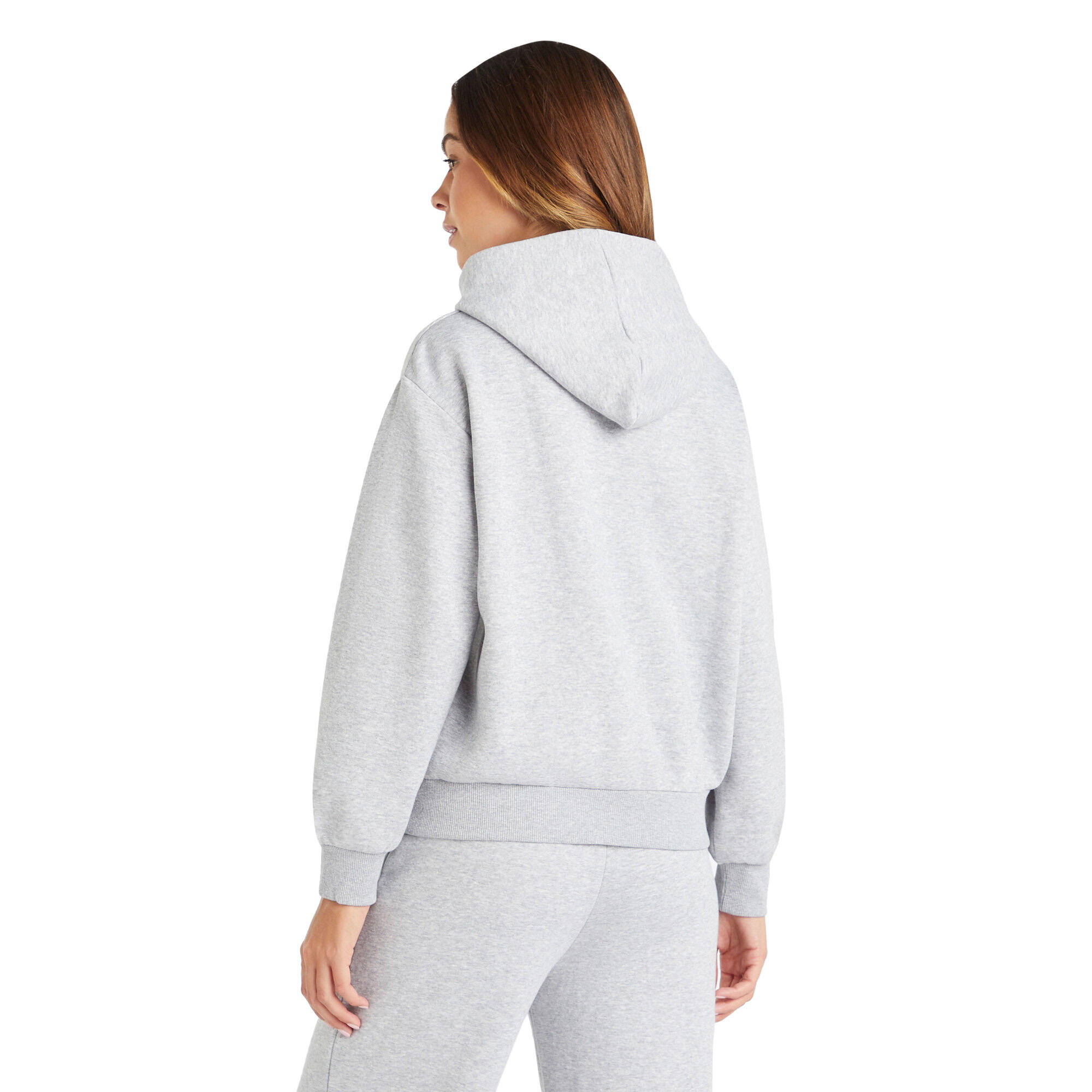 Womens/Ladies Core Hoodie (Grey Marl/White) 4/4