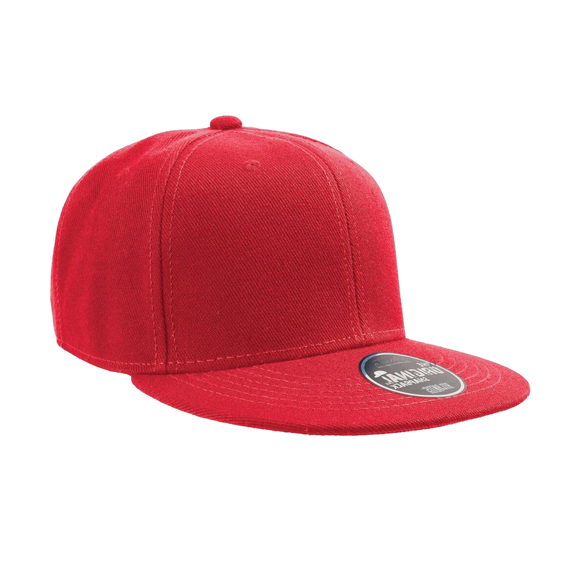 Children/Kids Flat Visor 6 Panel Snap Back Cap (Pack of 2) (Red) 3/3