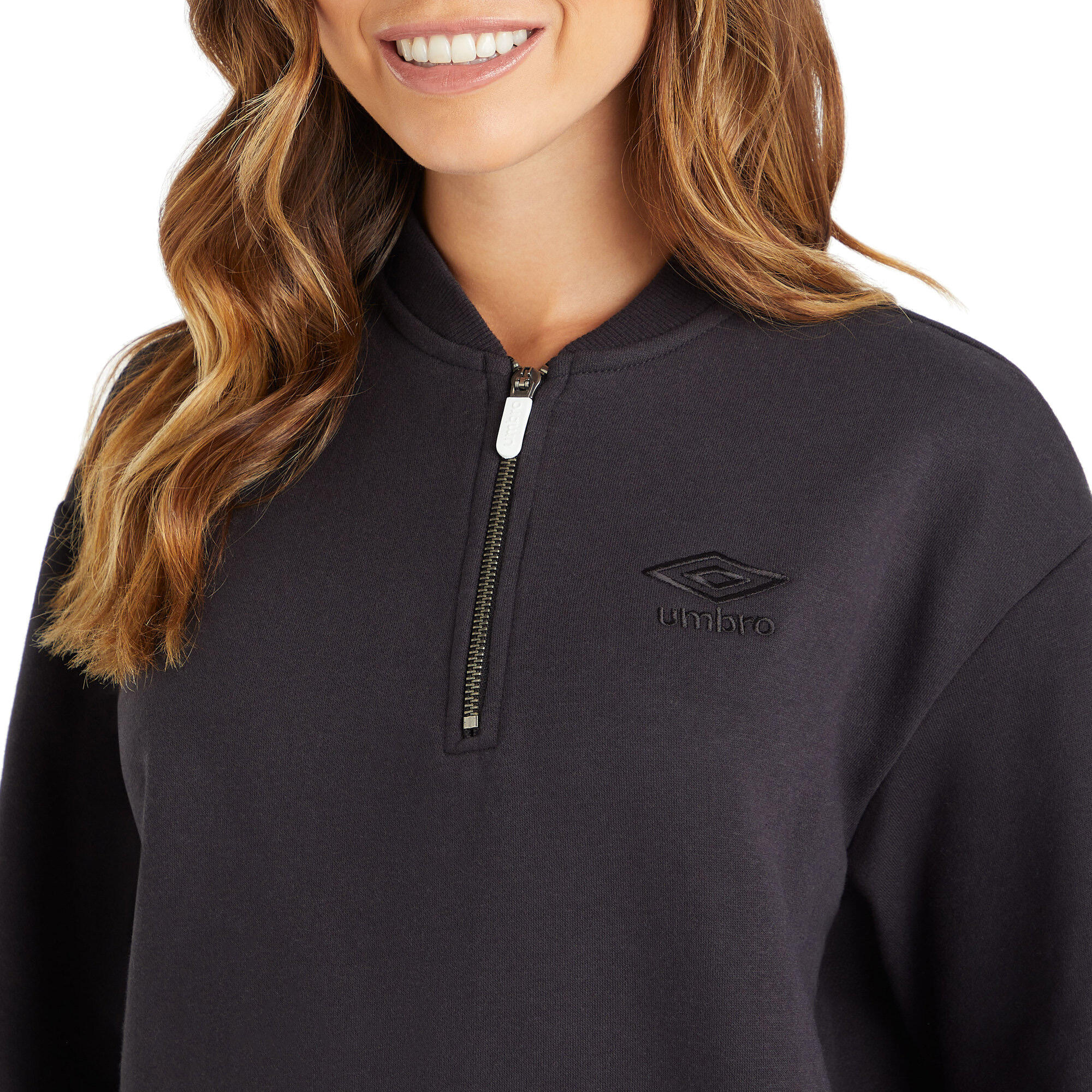 Womens/Ladies Core Half Zip Sweatshirt (Black) 3/4