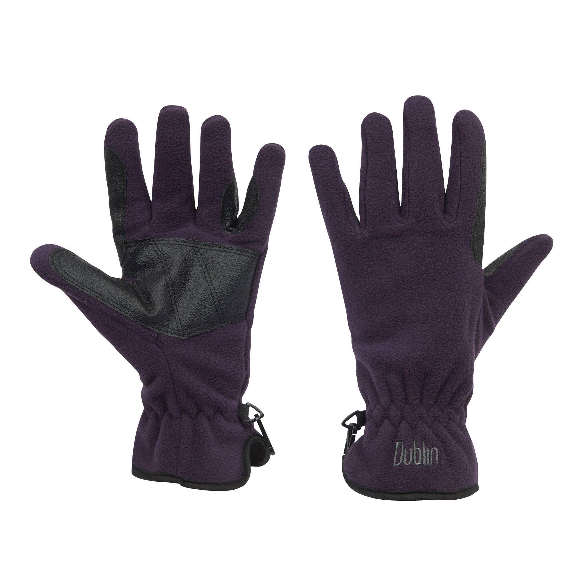 Adults Unisex Polar Fleece Riding Gloves (Purple) 3/4