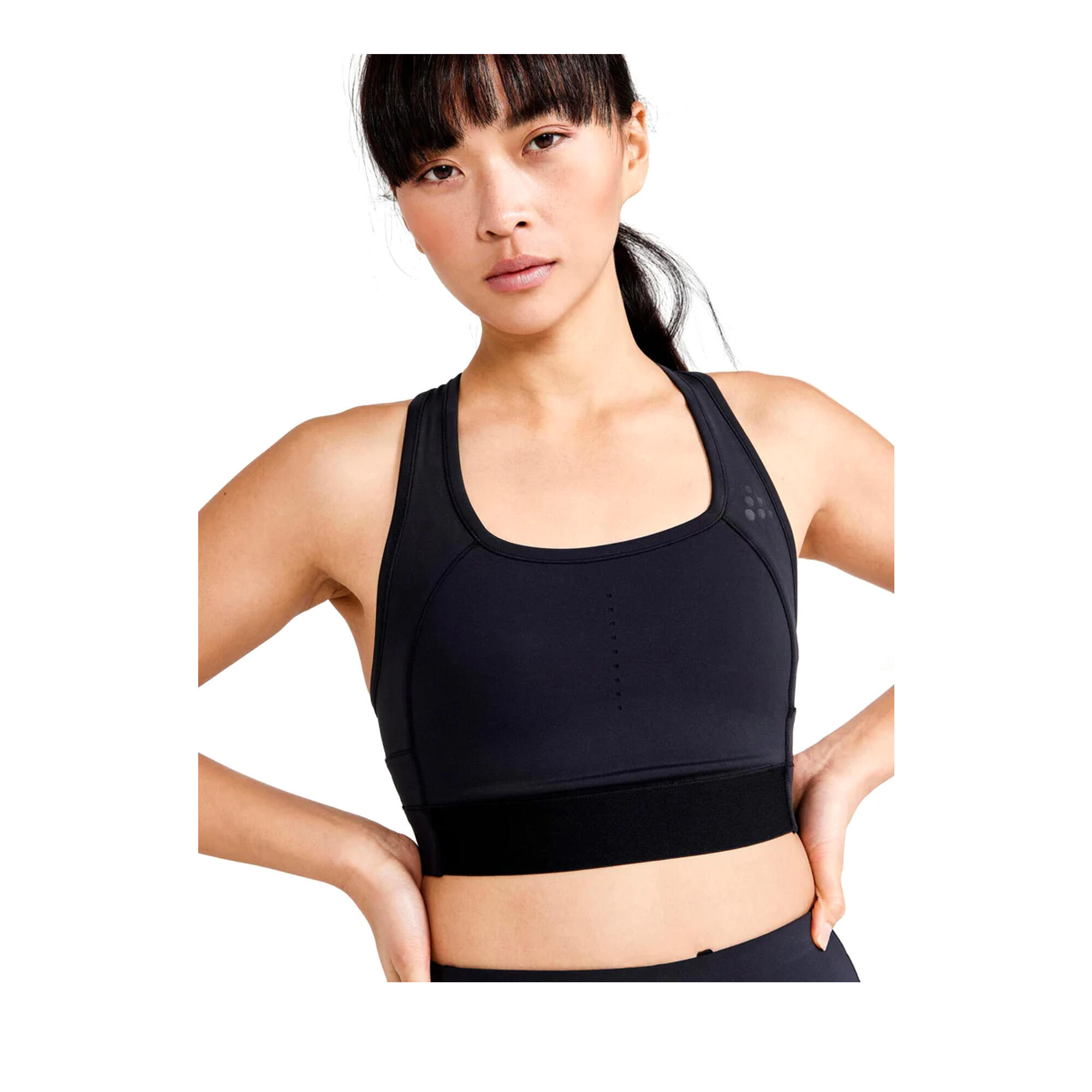 Womens/Ladies Pro Charge Sport Crop Top (Black) 3/3