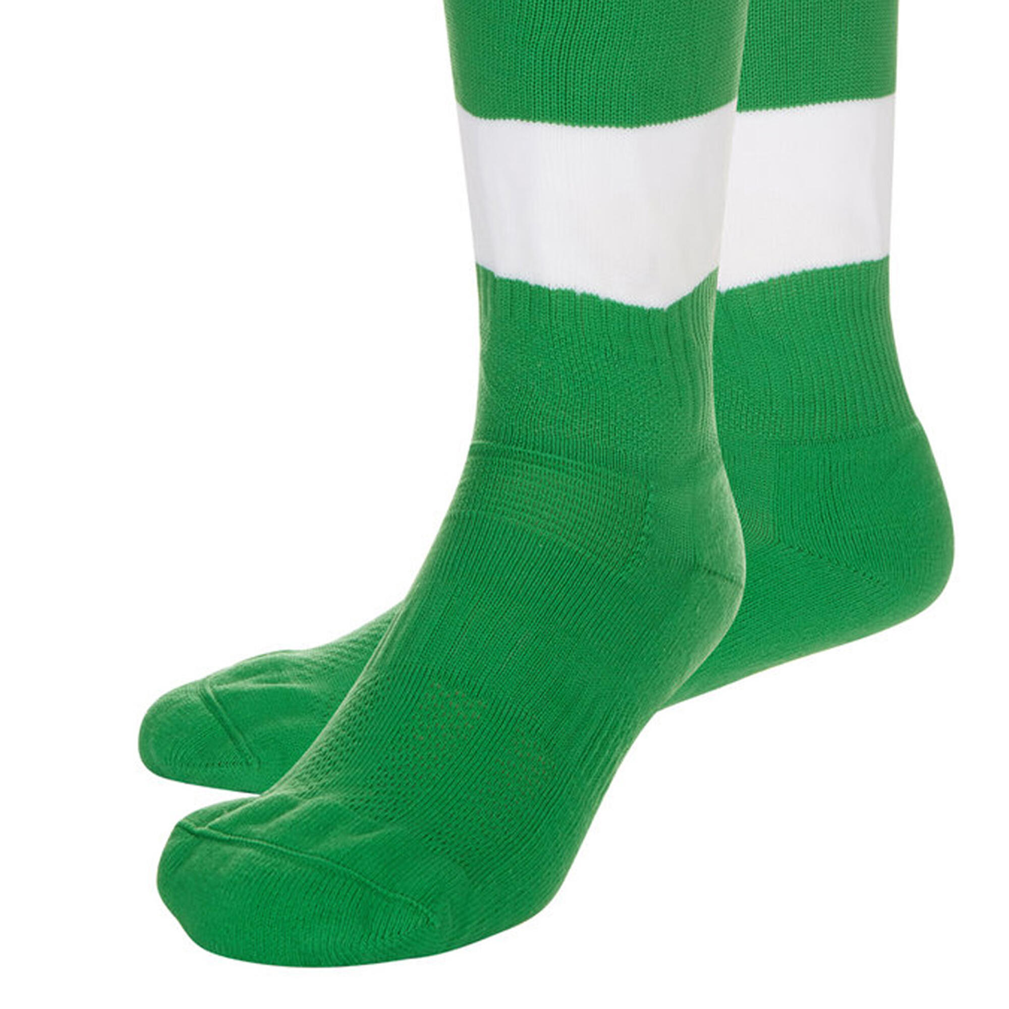 Childrens/Kids Hooped Leg Sleeves (Emerald/White) 3/3