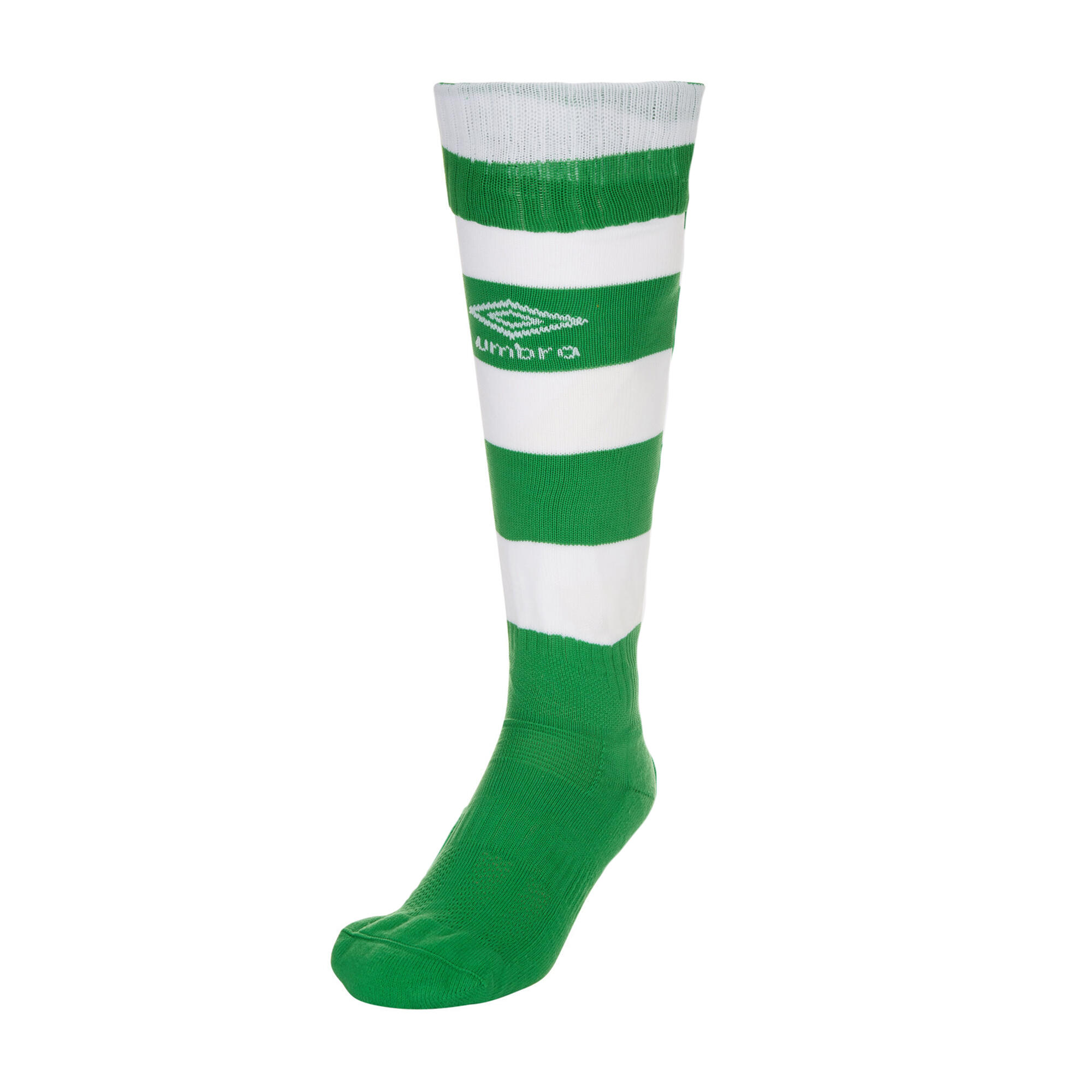 Mens Hooped Sock Leg (Emerald/White) 2/3