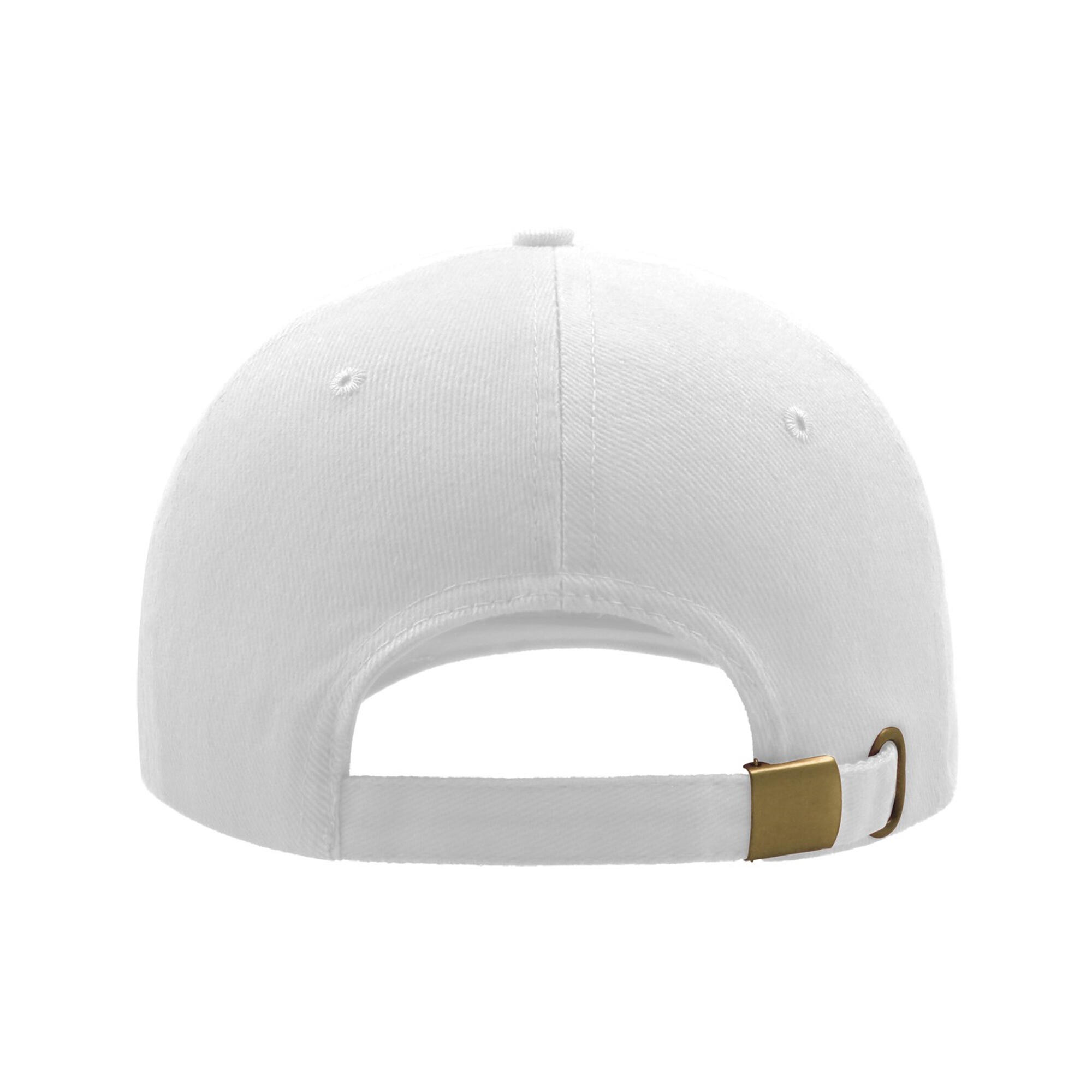 Liberty Six Buckle Brushed Cotton 6 Panel Cap (White) 2/3