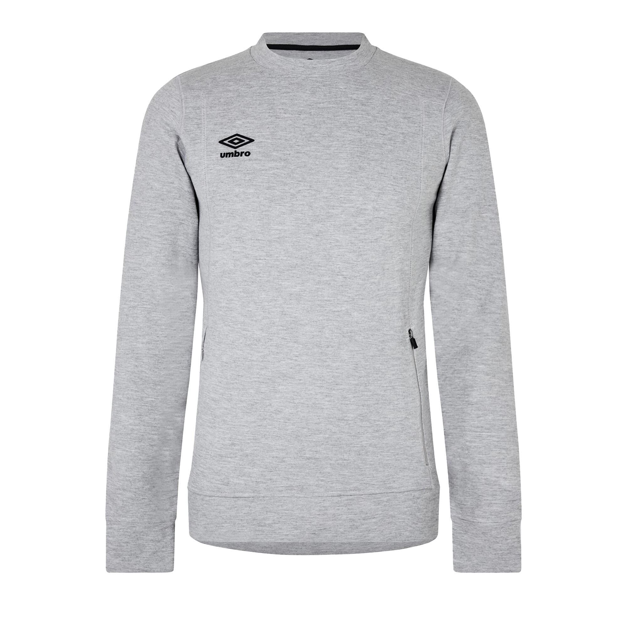 UMBRO Boys Pro Fleece Sweatshirt (Grey Marl/Black)
