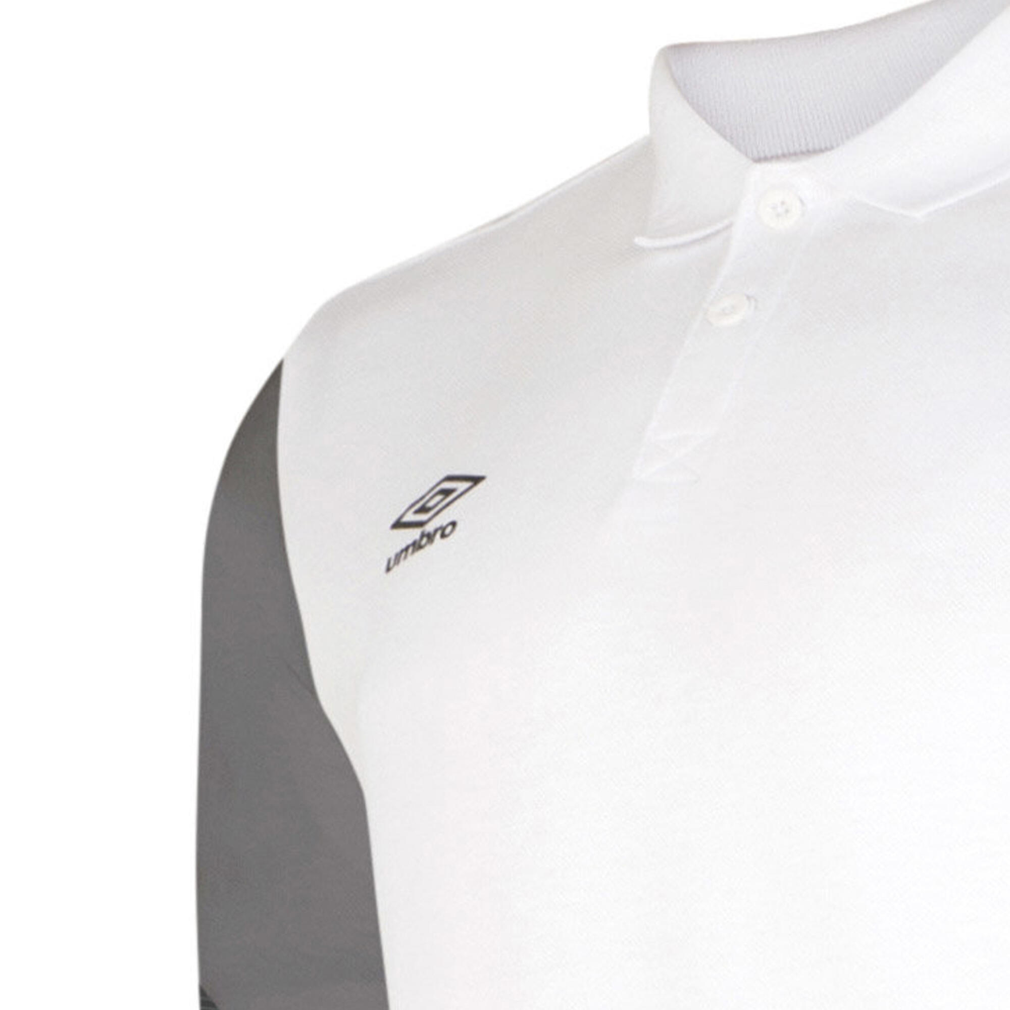 Maglietta Polo Allenamento Uomo Umbro Total Bianco Titanio Nero 3/3