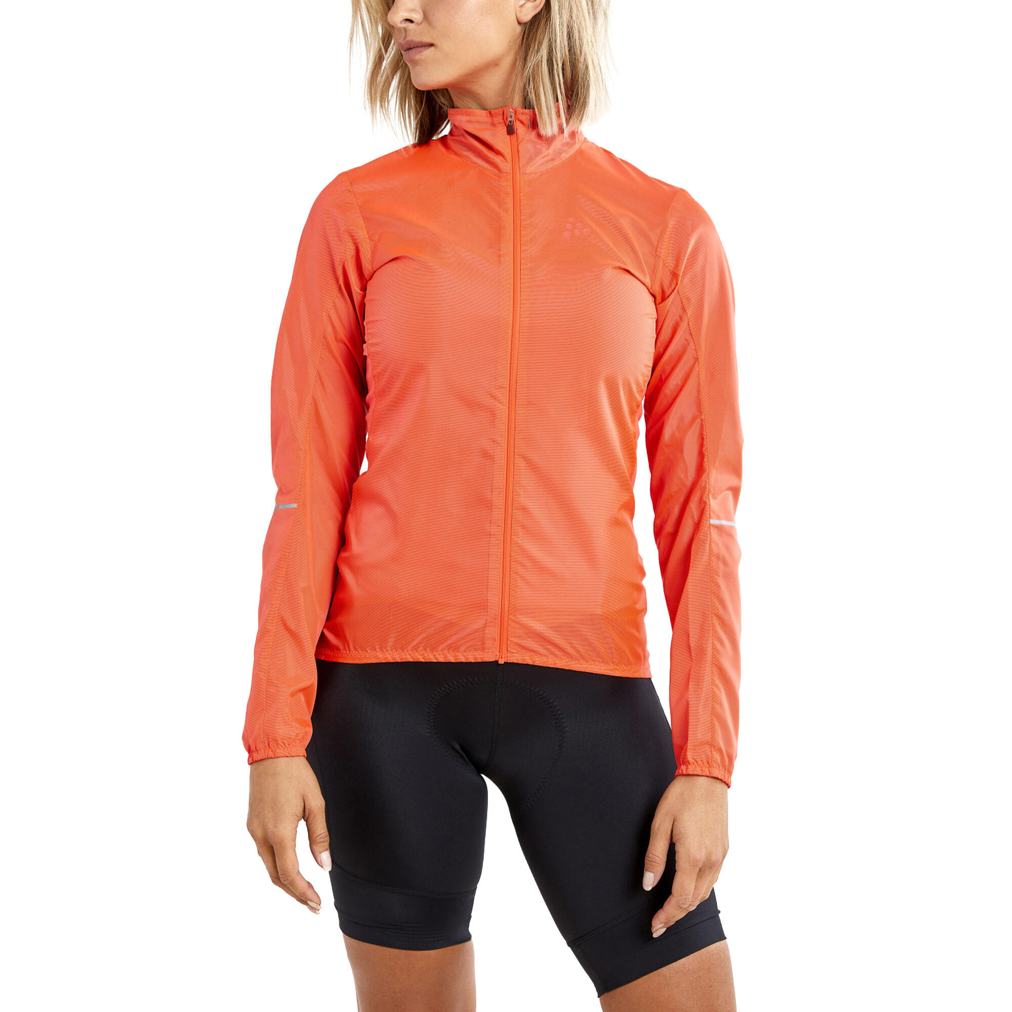 Womens/Ladies Essence Windproof Cycling Jacket (Shocking Orange) 1/4