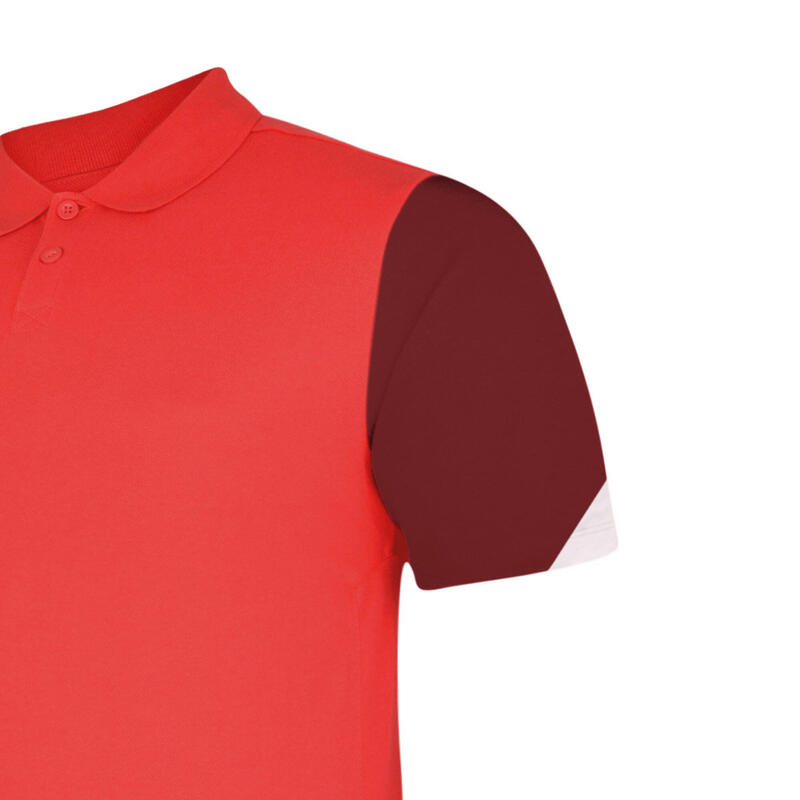 "Total" Poloshirt für Training Herren Zinnoberrot/Rad Rot /Schwarz