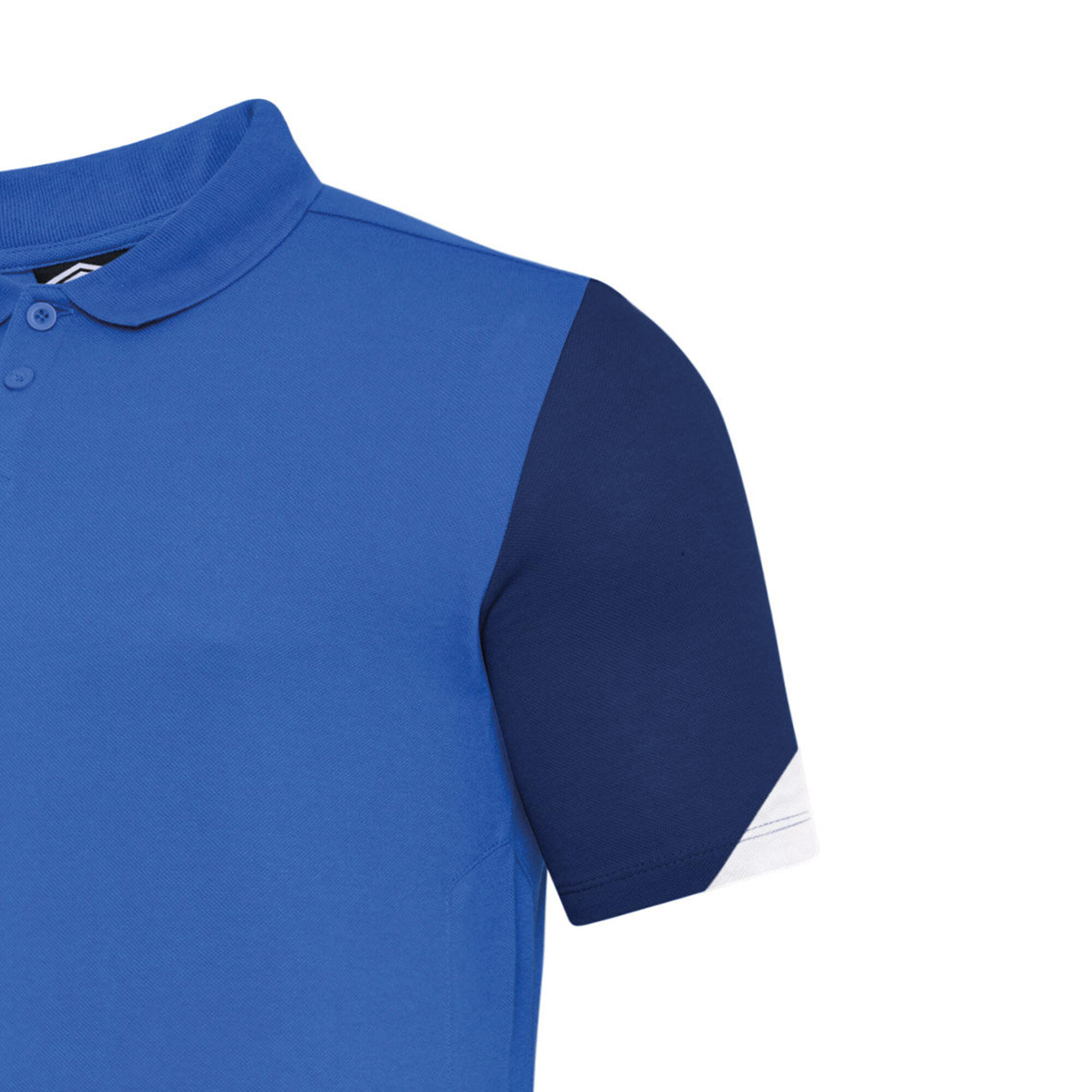Maglietta Polo Allenamento Uomo Umbro Total Blu Reale Blu Navy Scuro Bianco 2/3