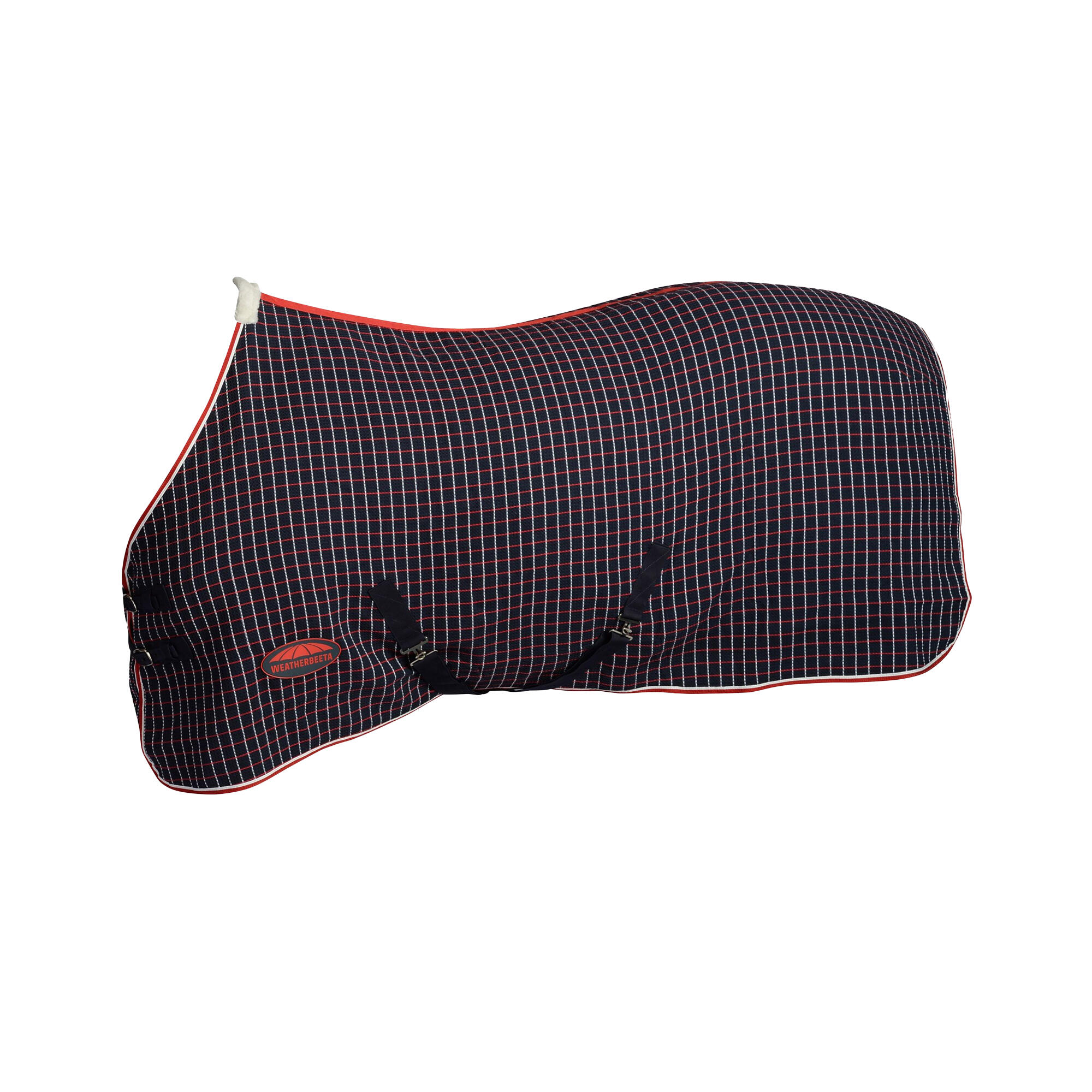 Standard Neck Waffle Cooler Rug (Navy/Red/White) 1/3