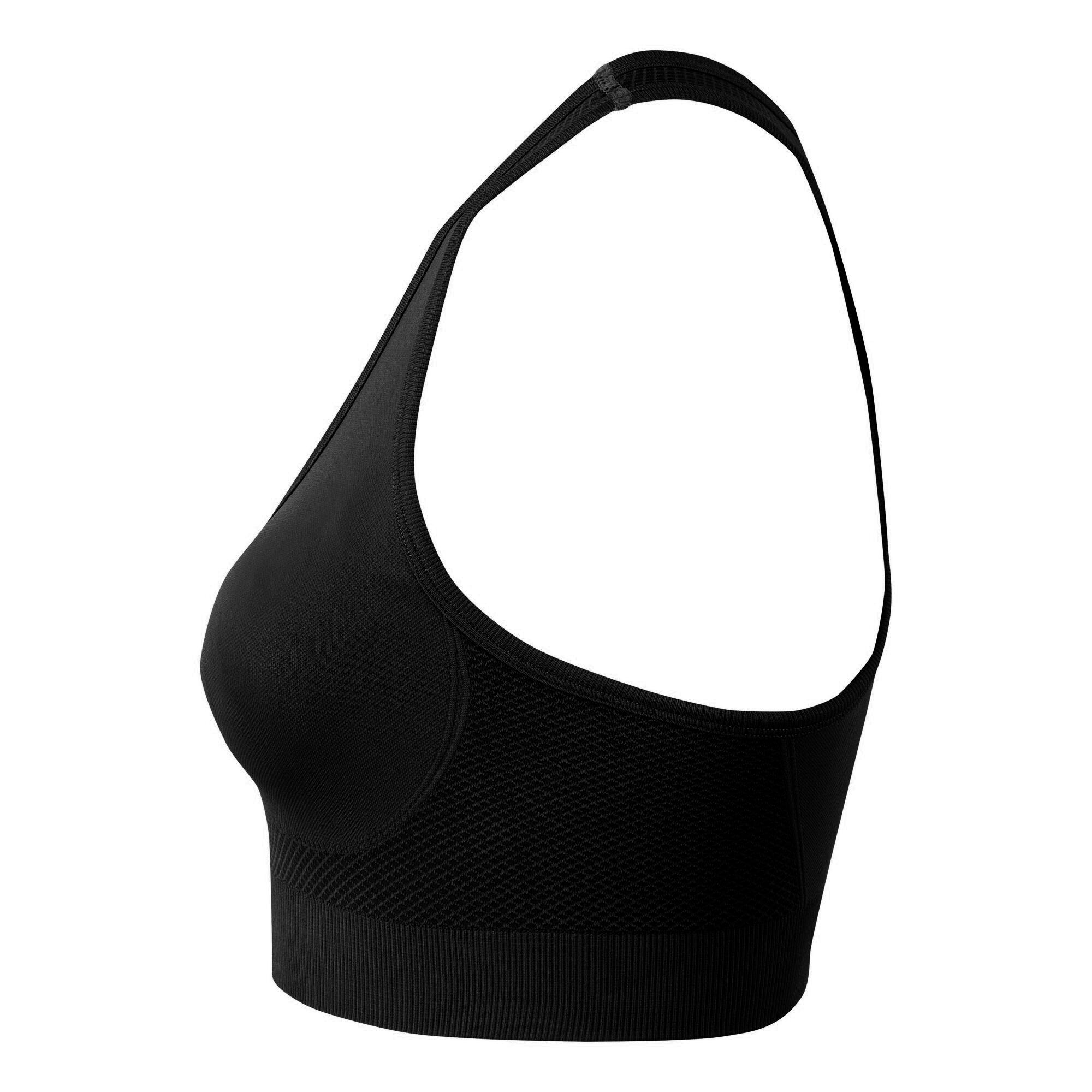 Womens/Ladies Seamless 3D Fit MultiSport Solid Colour Sculpt Sports Bra (Black) 3/3