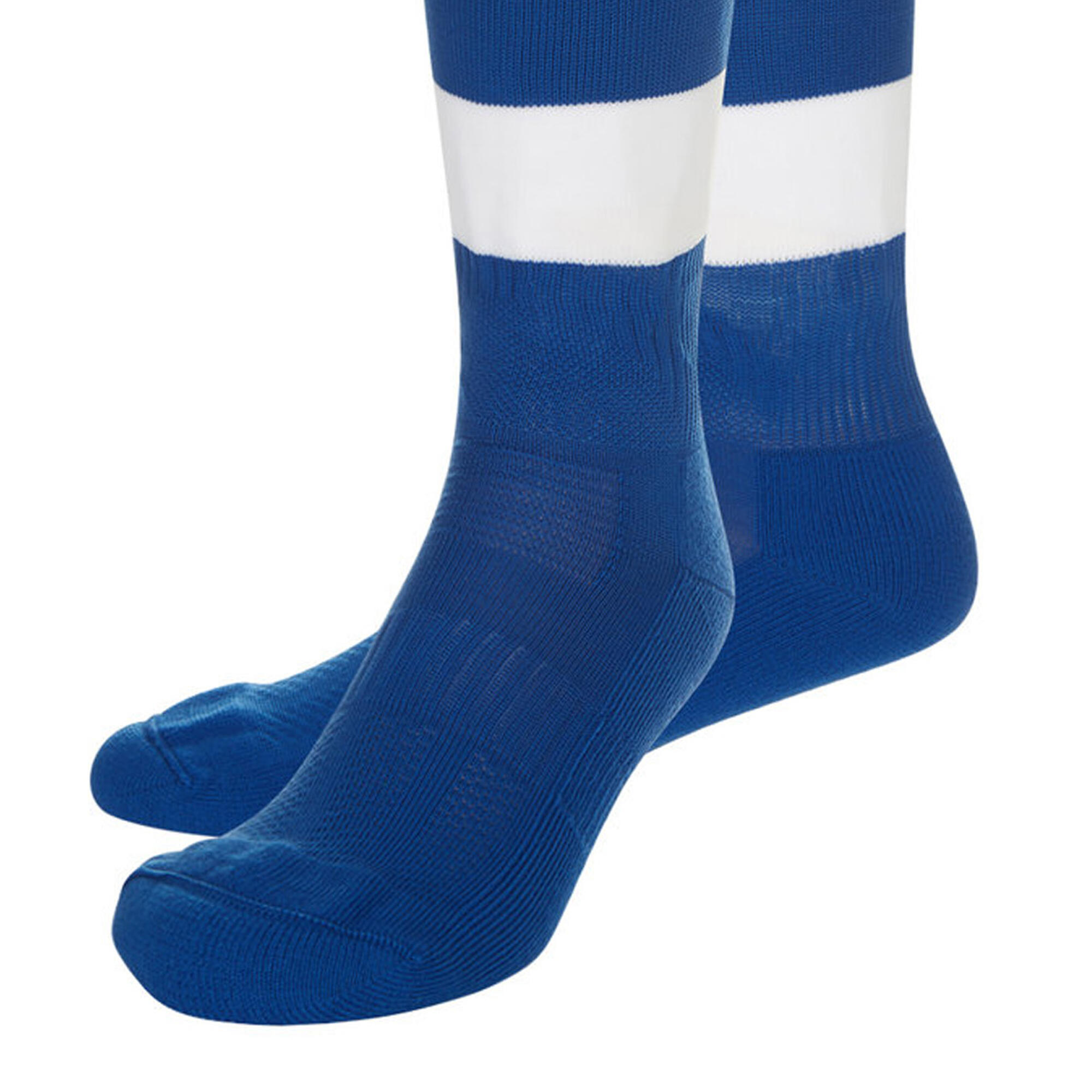 Childrens/Kids Hooped Leg Sleeves (Royal Blue/White) 3/3