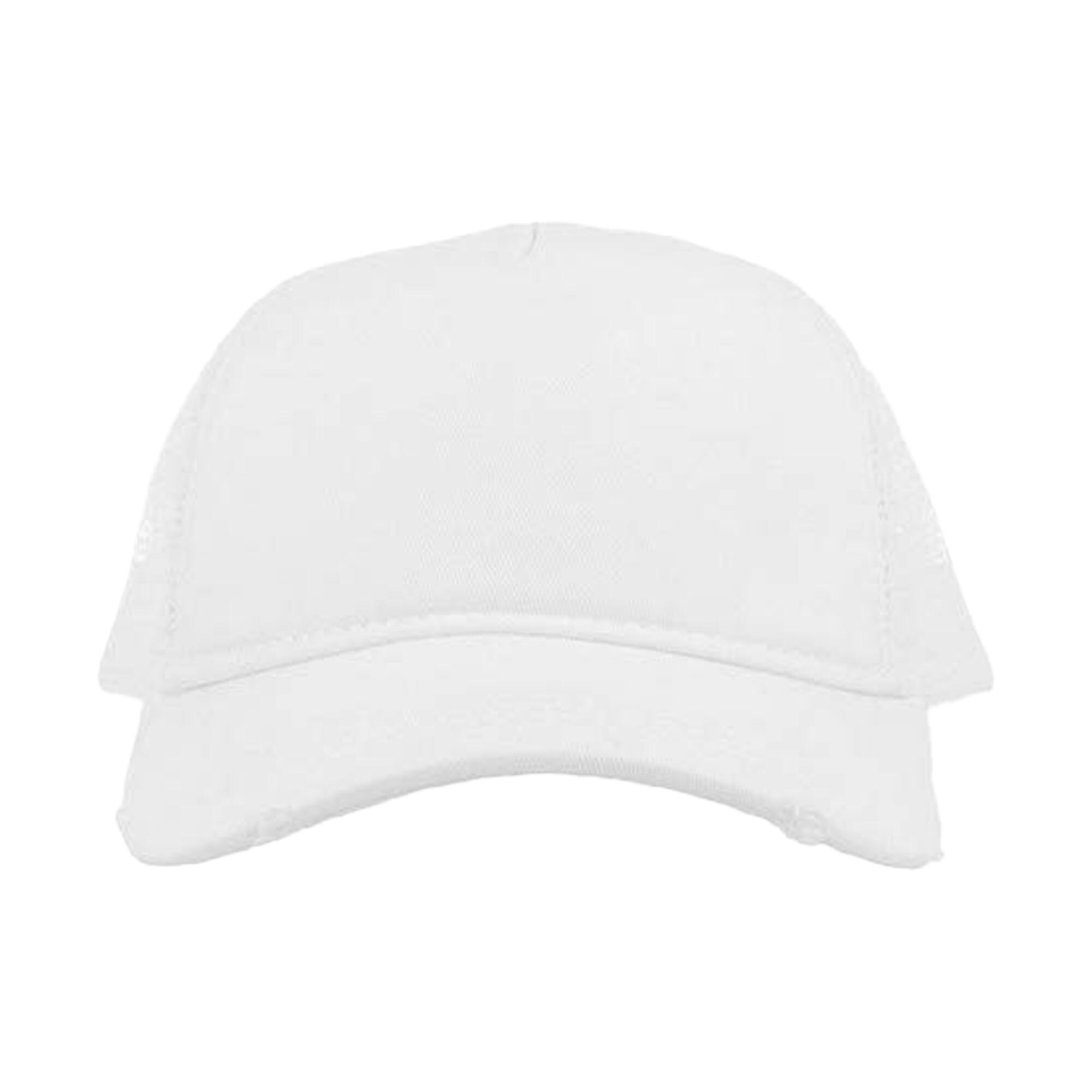 Rapper Destroyed 5 Panel Weathered Trucker Cap (Pack of 2) (White/White) 1/3