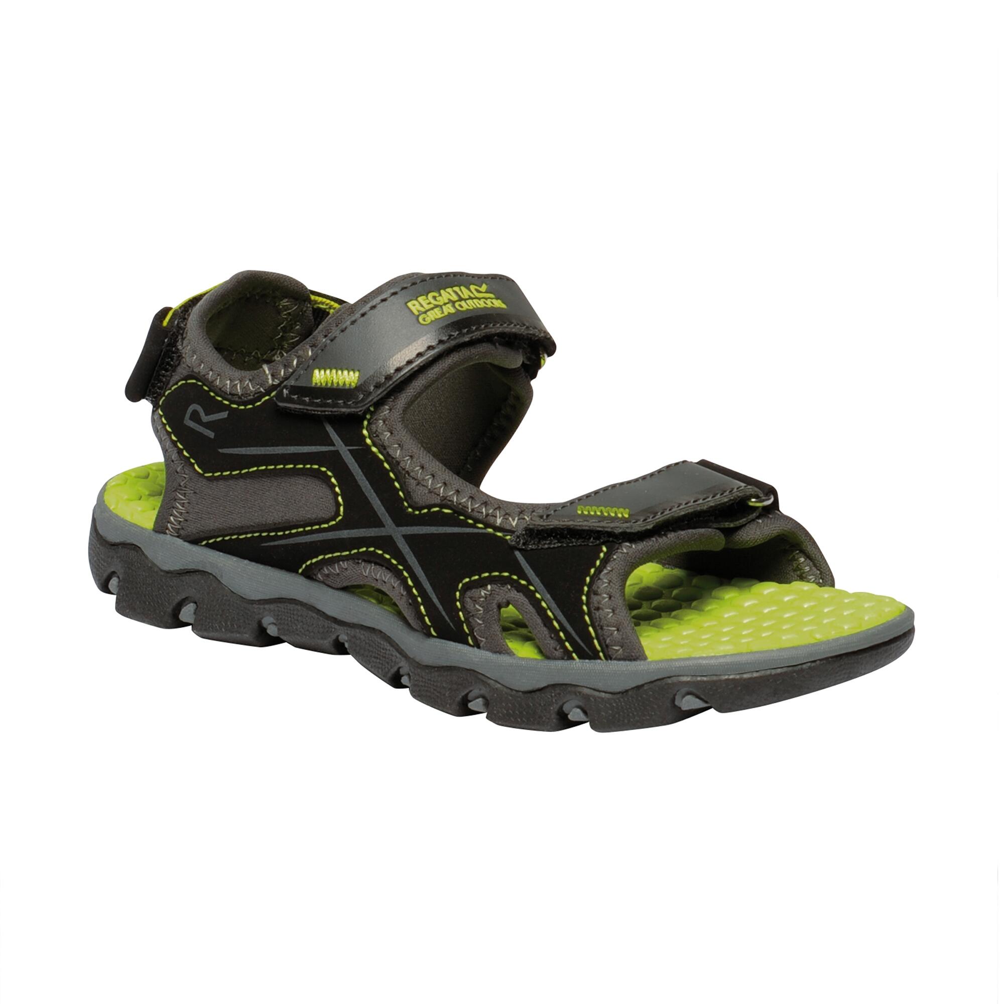 Childrens/Kids Kota Drift Sandals (Briar Grey/Lime Punch) 3/5