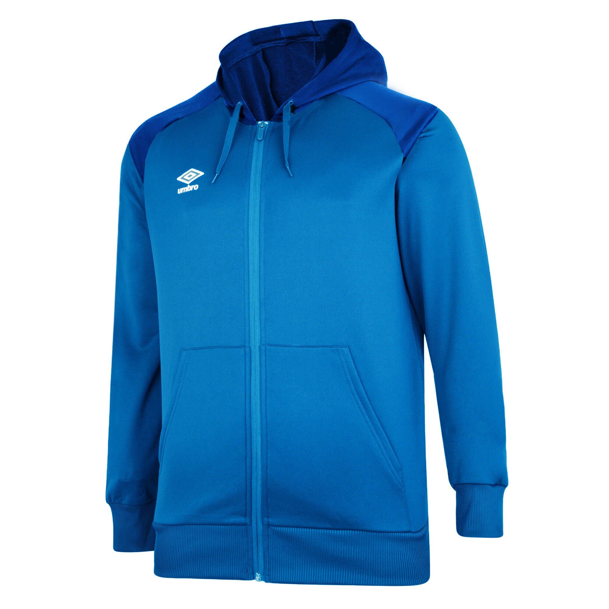 UMBRO Childrens/Kids Full Zip Drawstring Hoodie (Ibiza Blue/Royal Blue)