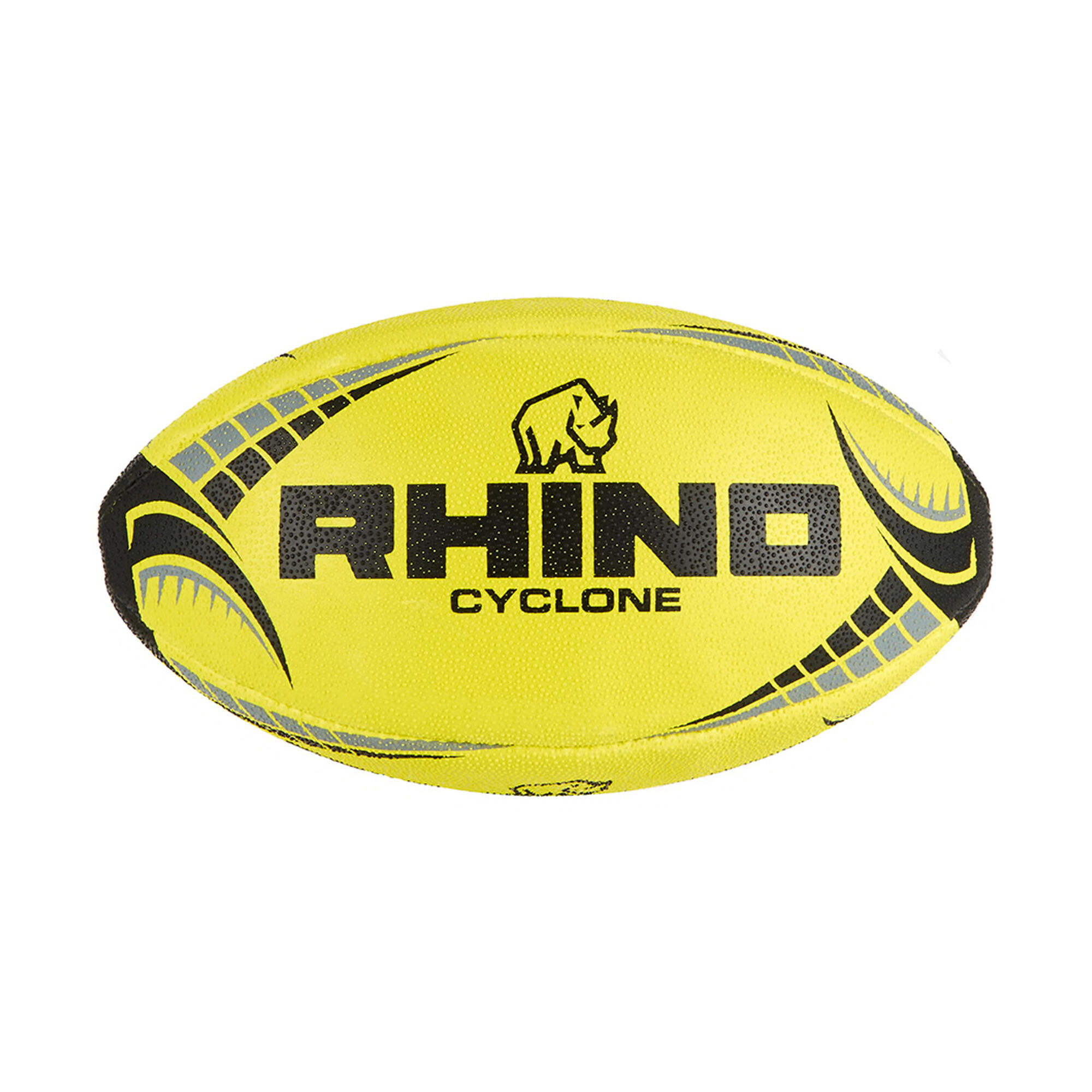 Cyclone Rugby Ball (Fluorescent Yellow) 2/3