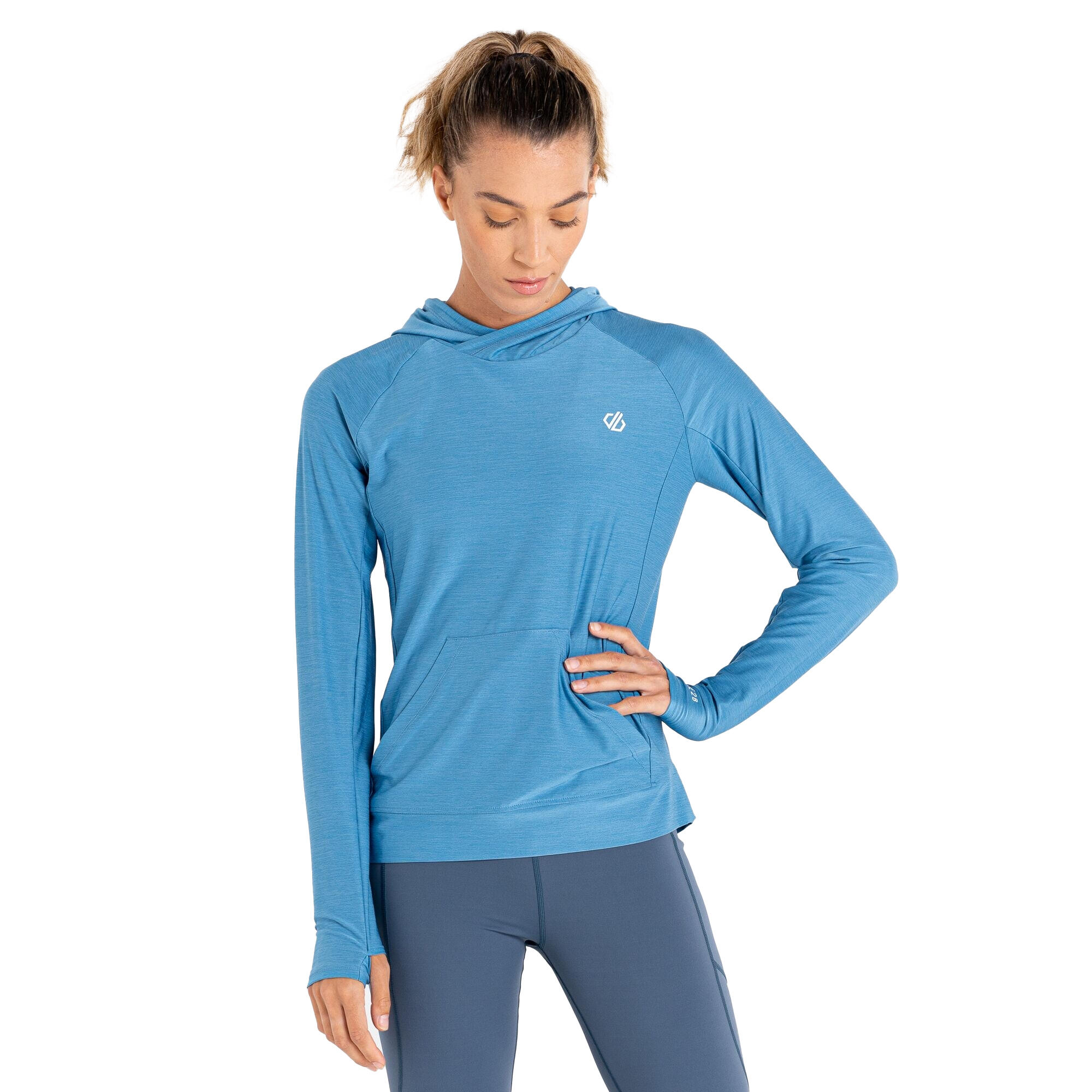 Womens/Ladies Laura Whitmore Sprint City Marl Lightweight Hoodie (Niagra Blue) 3/4