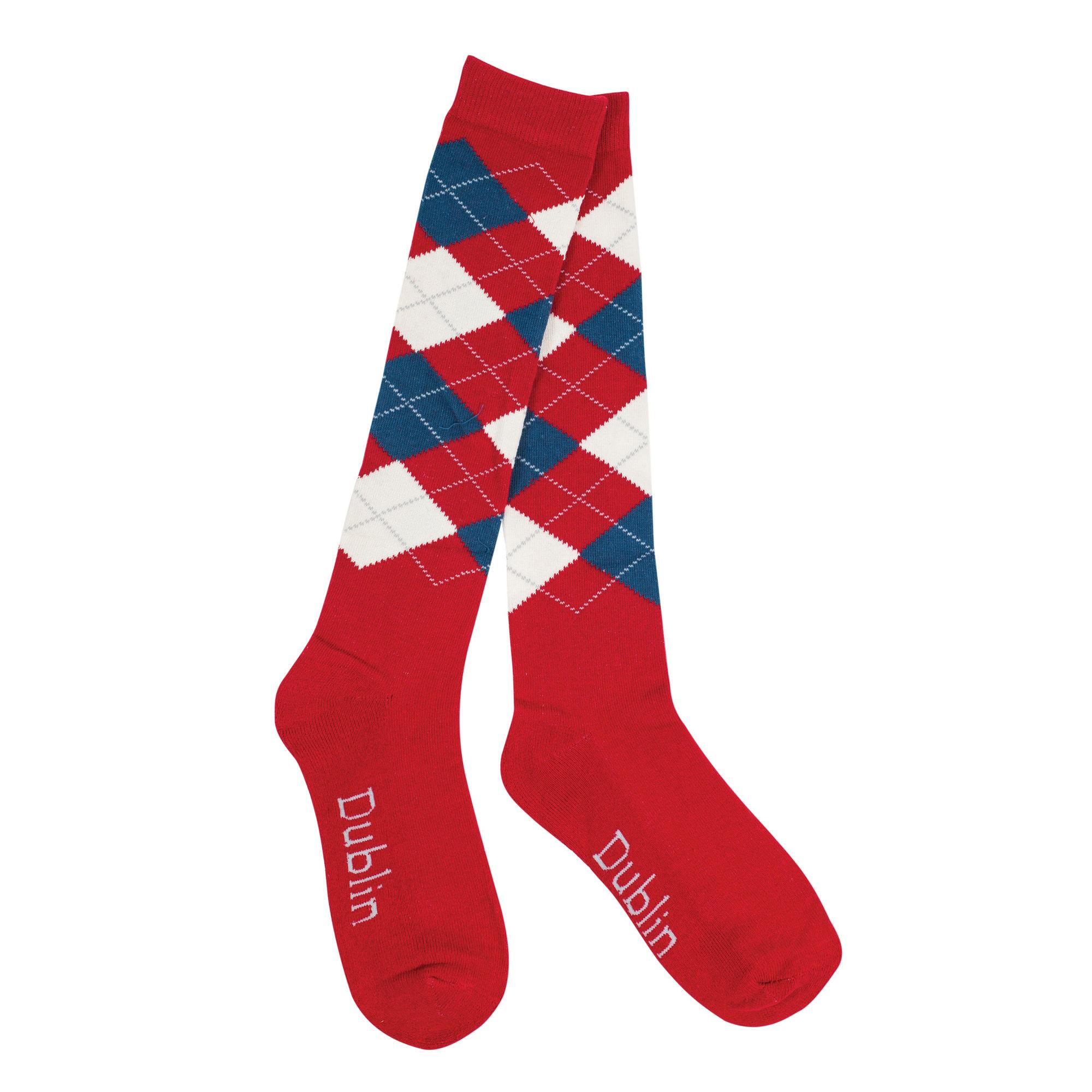 Unisex Argyle Socks (Red/Navy/White) 3/3