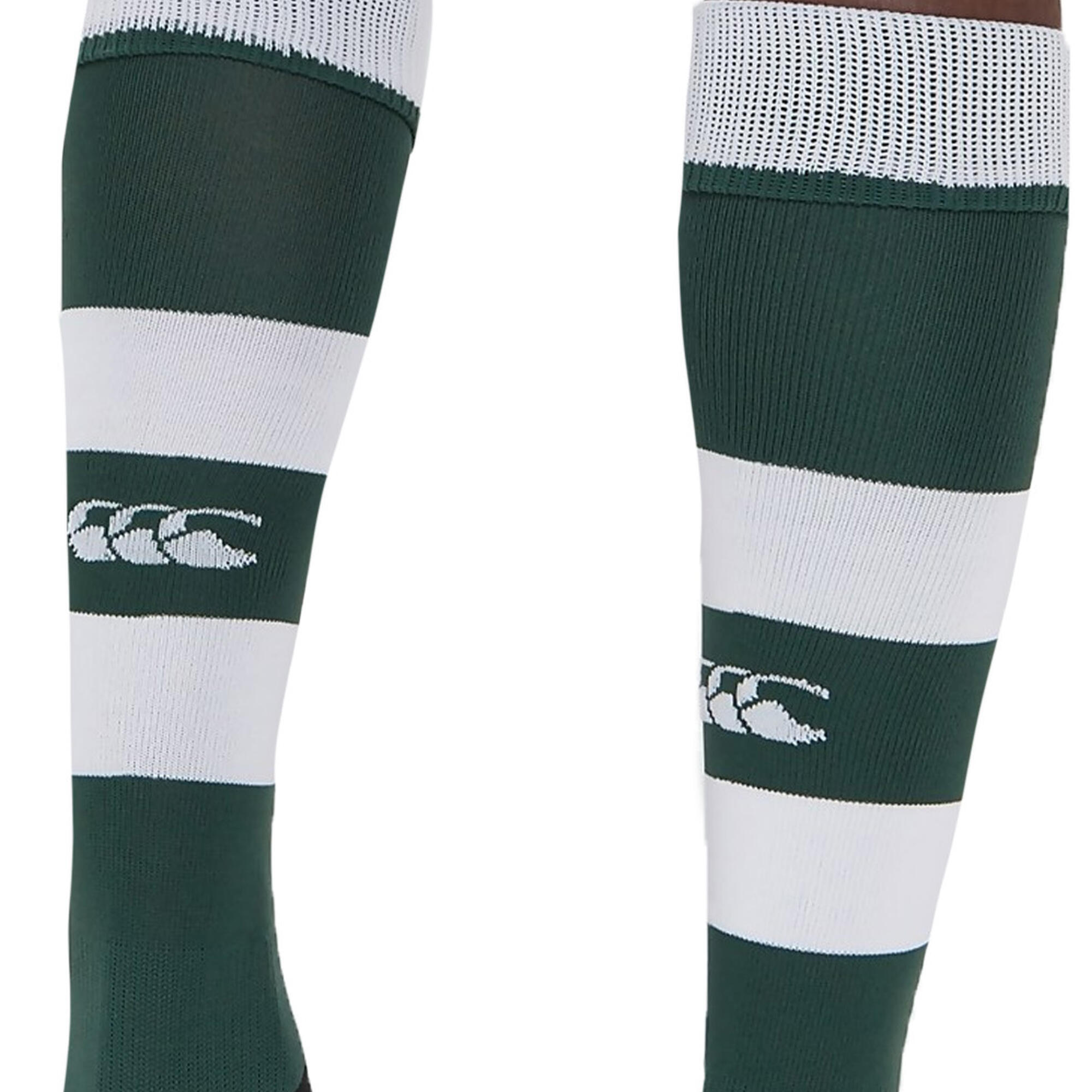 Mens Hooped Team Rugby Socks (Forest) 3/3