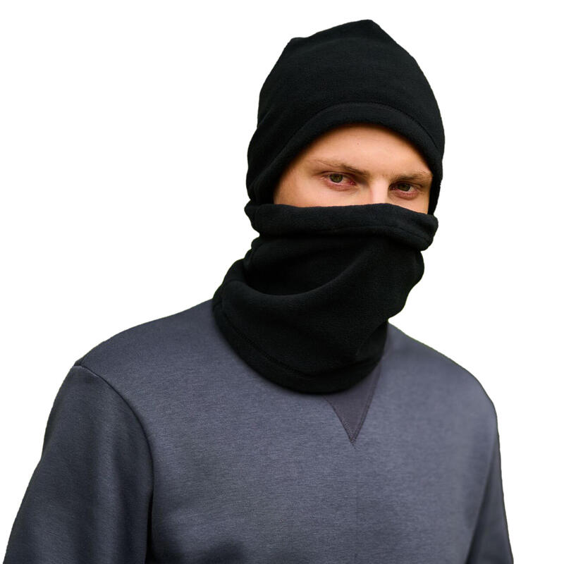 Unisex Volwassenen Fleece Hooded Snood (Zwart)