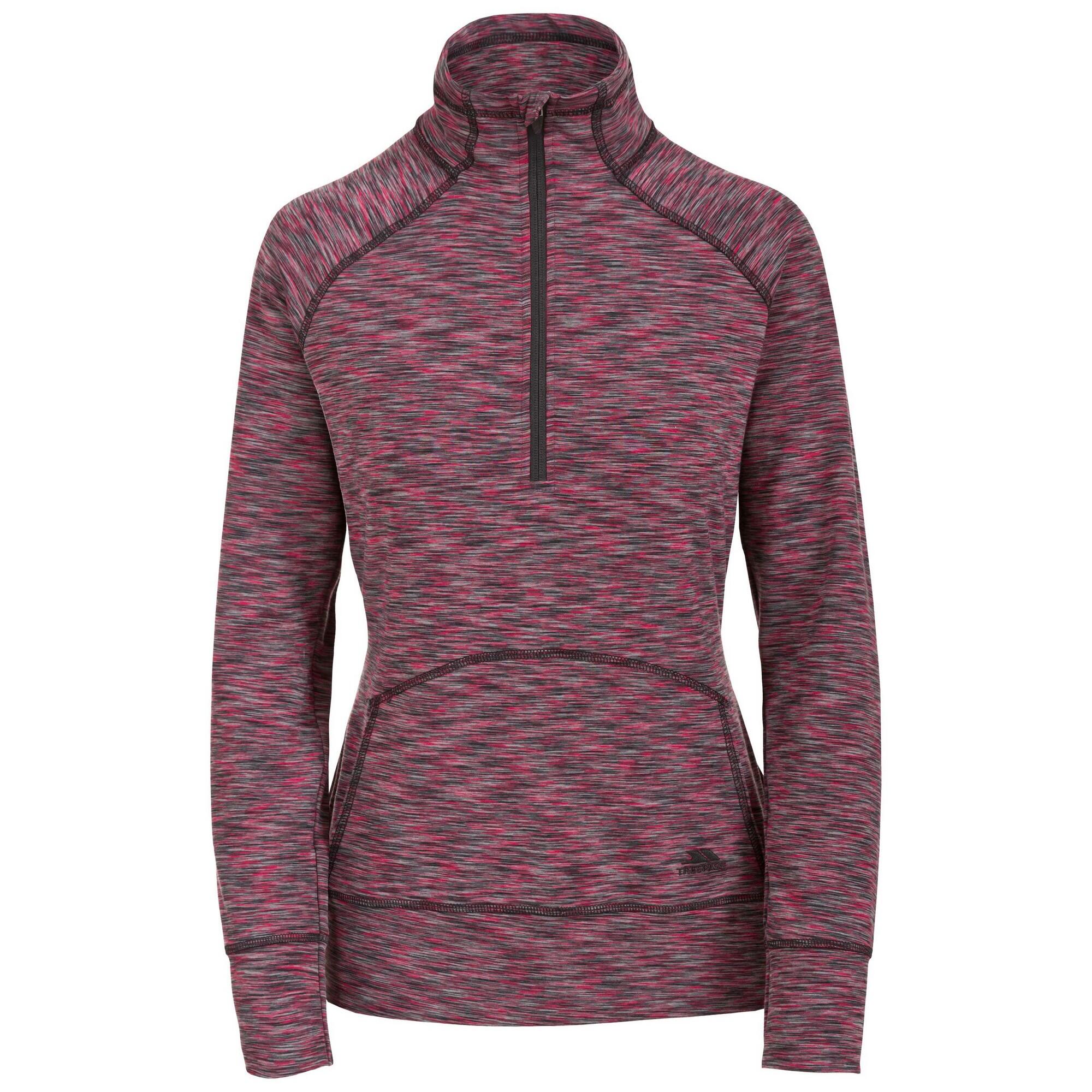 Moxie Women's zip-neck fleece top (Raspberry)