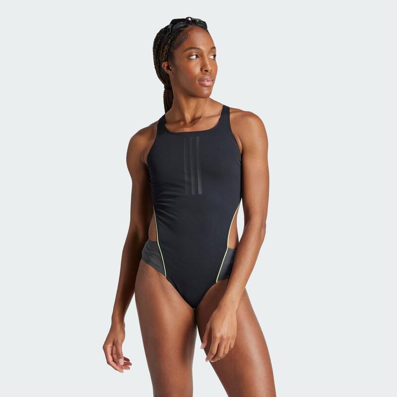 adidas Cut 3 Bandas negro bañador natación niña