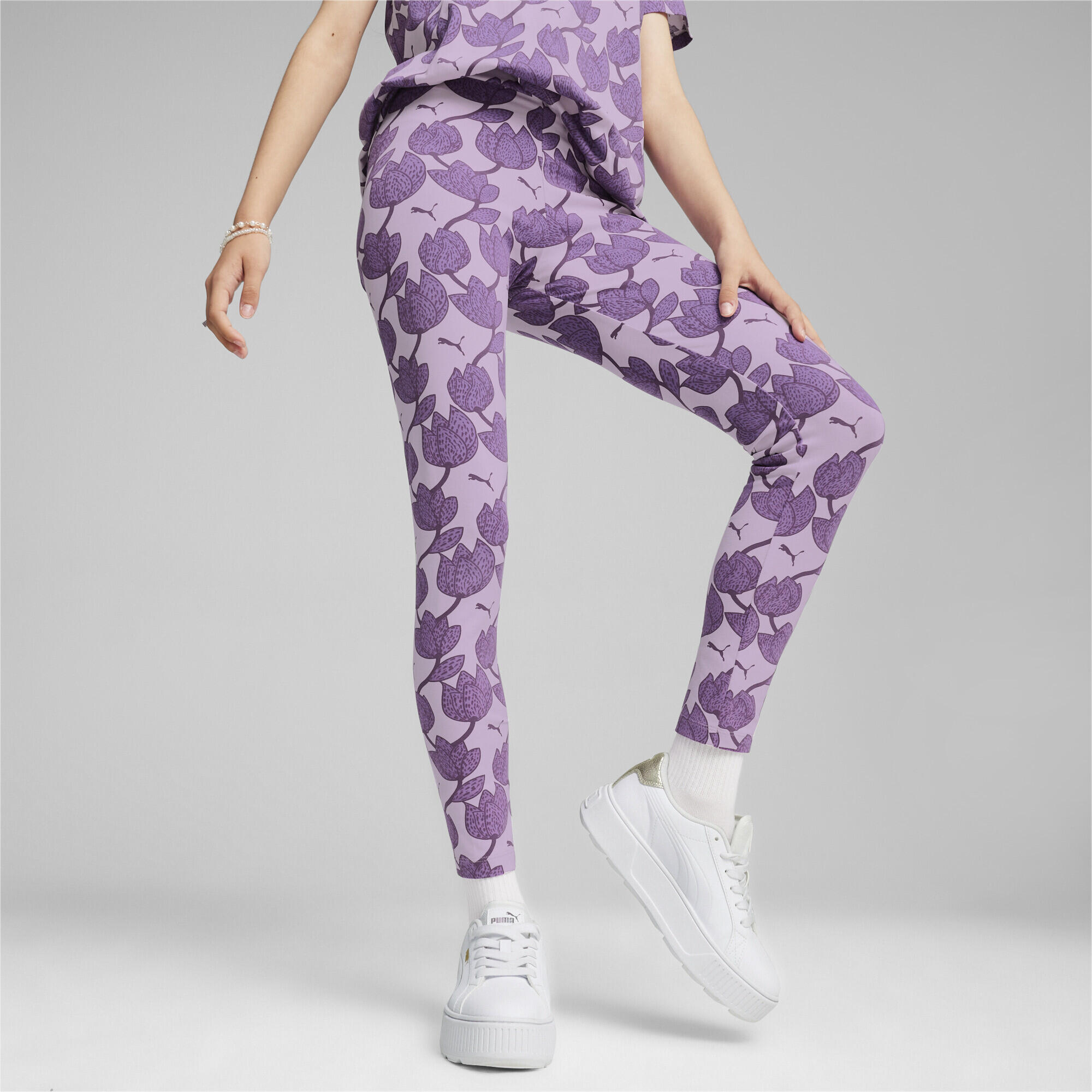Leggings ESS+ BLOSSOM da bambina PUMA Grape Mist Purple 2/5