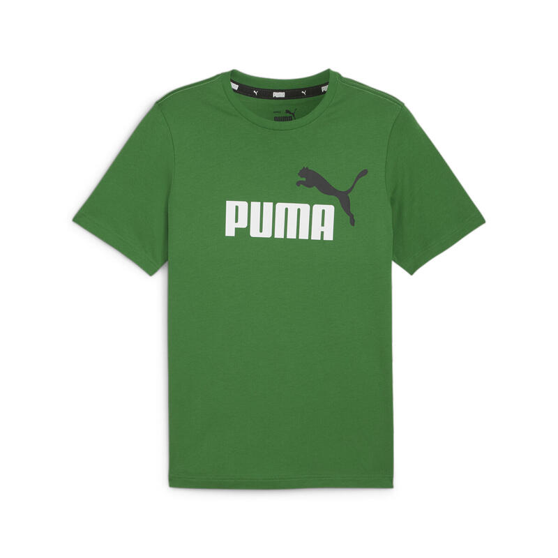 T-shirt con logo bicolore Essentials+ da uomo PUMA Archive Green