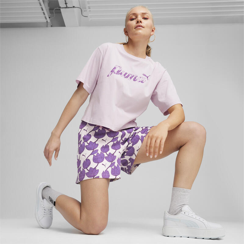 BLOSSOM Shorts mit Blumenmuster Damen PUMA Grape Mist Purple