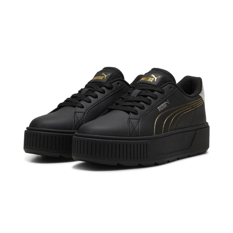 Karmen Metallic Shine sneakers voor dames PUMA Black Gold Silver Metallic