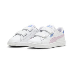 Smash 3.0 leren V sneakers voor kinderen PUMA White Grape Mist Blue Skies Purple