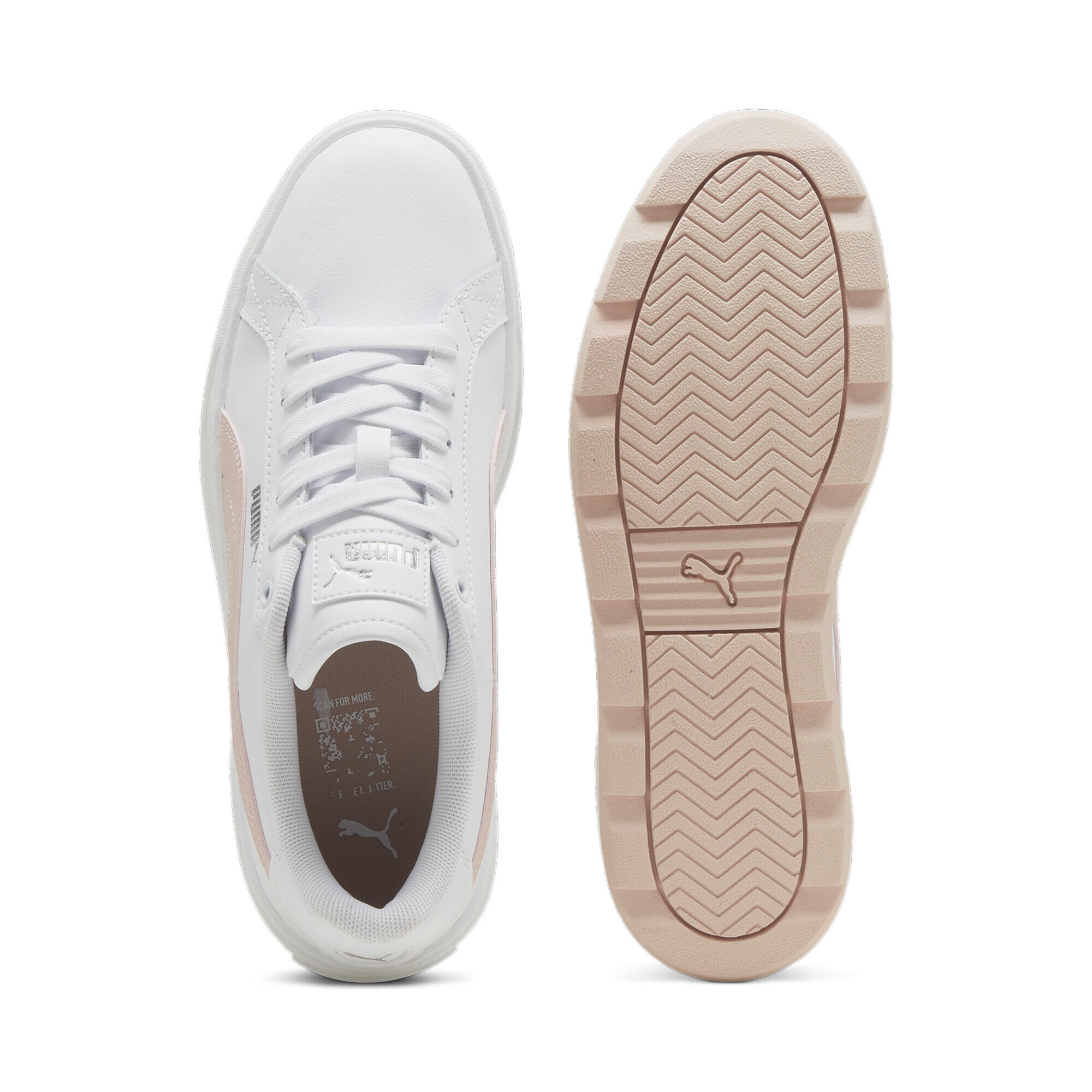 Karmen L sportschoenen voor dames PUMA White Rose Quartz Silver Pink Metallic 6/7