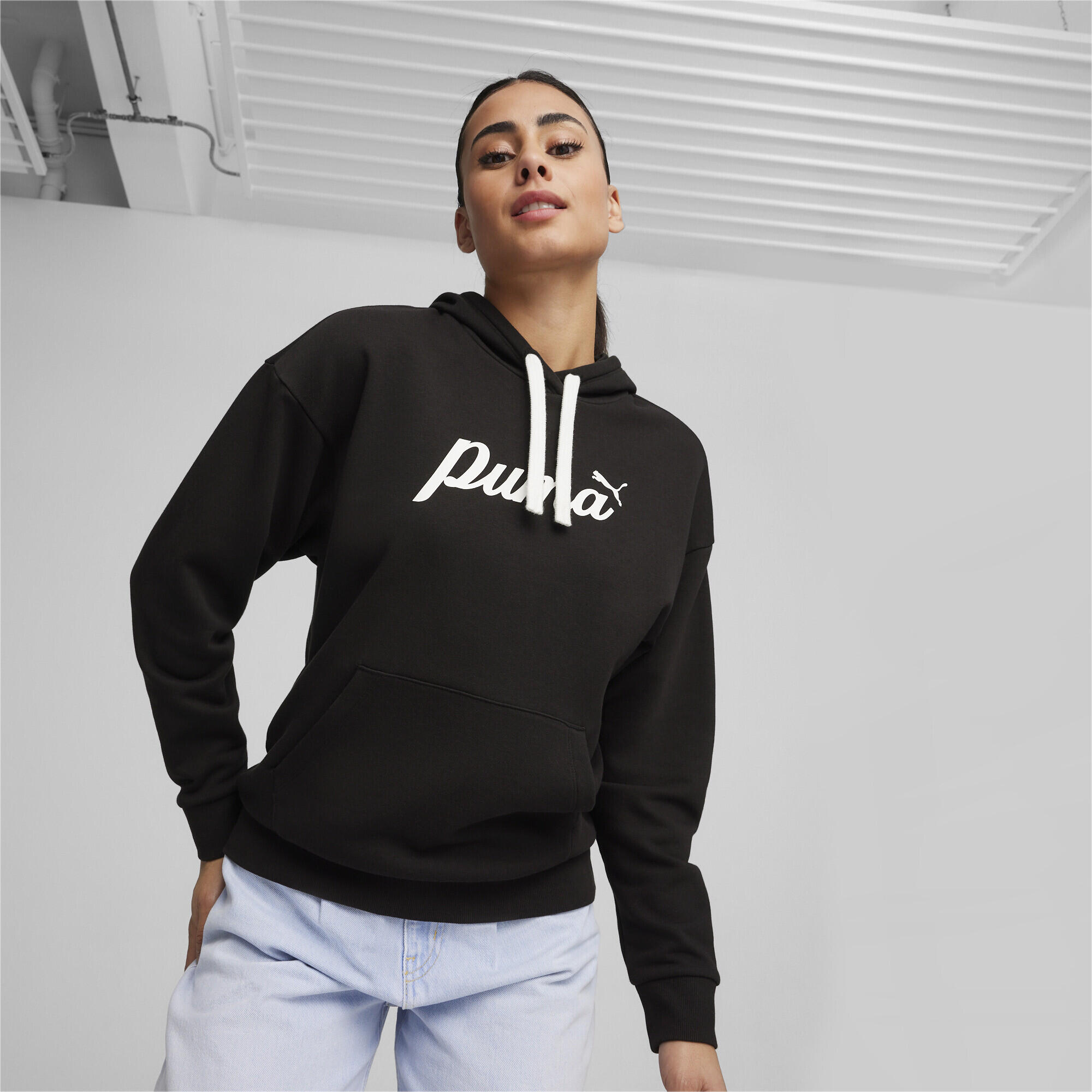 Hoodie Script ESS+ Femme PUMA Black 3/6