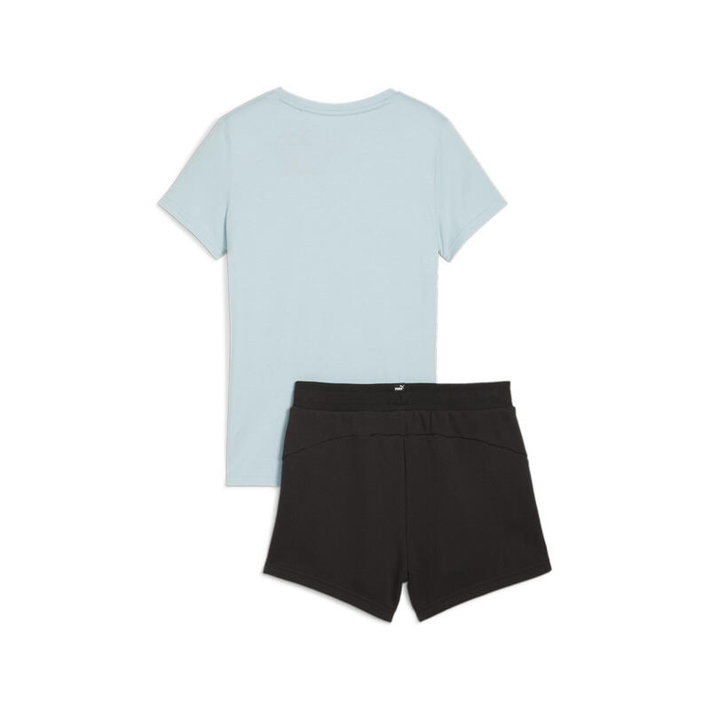 Completo t-shirt e shorts con logo da ragazzi PUMA Turquoise Surf Blue