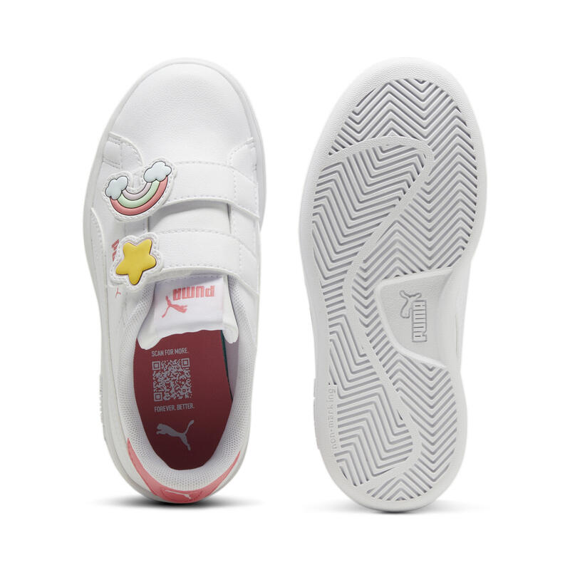 PUMA Smash 3.0 Badges sneakers voor kinderen PUMA White Passionfruit Pink