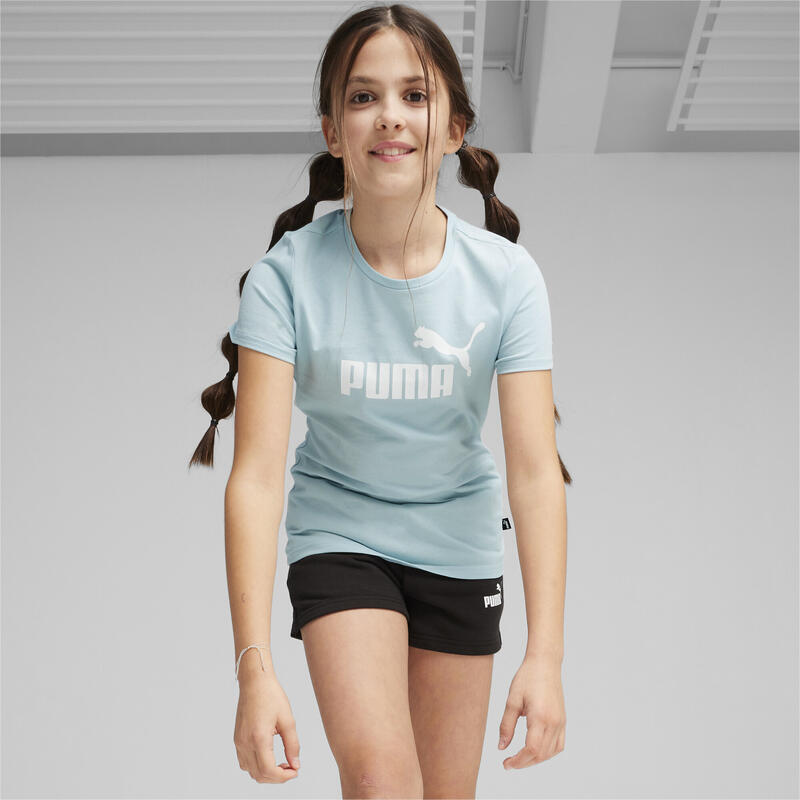 Logo T-shirt en shorts set voor kinderen PUMA Turquoise Surf Blue