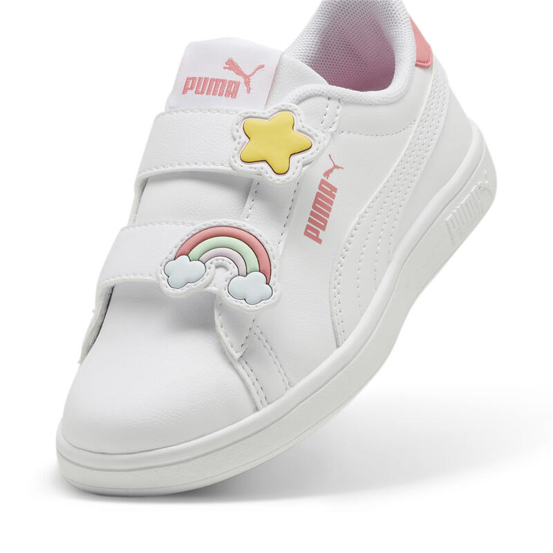 PUMA Smash 3.0 Badges Sneakers Mädchen PUMA White Passionfruit Pink