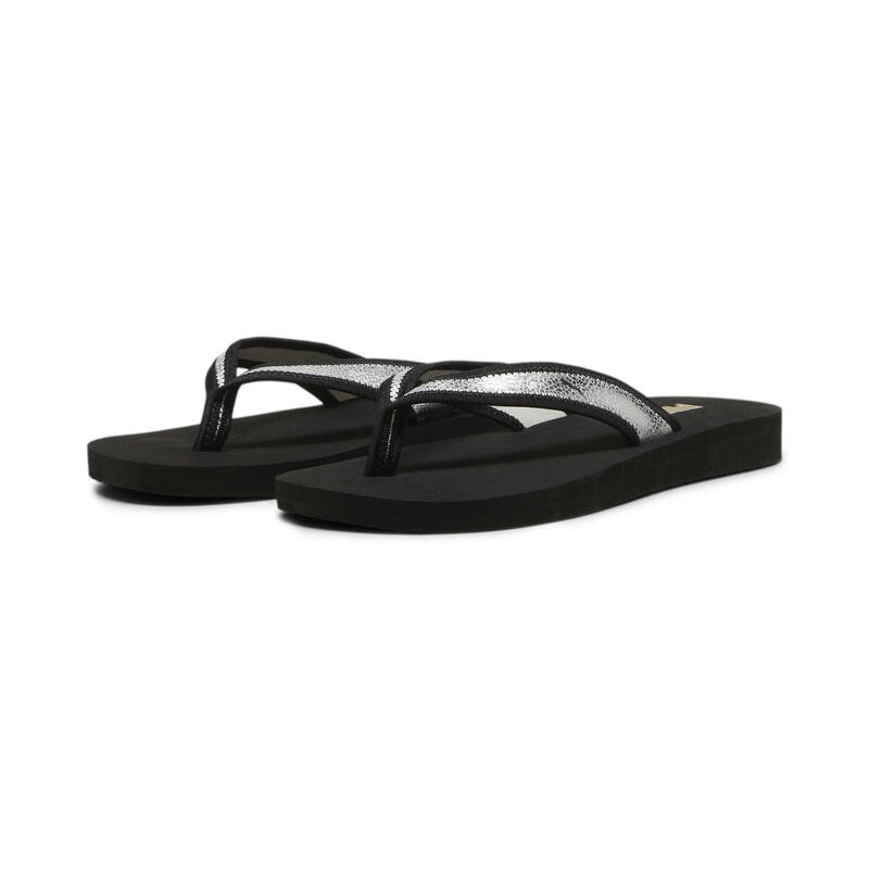 Chanclas de mujer Sandy Flip PUMA Black Silver Metallic