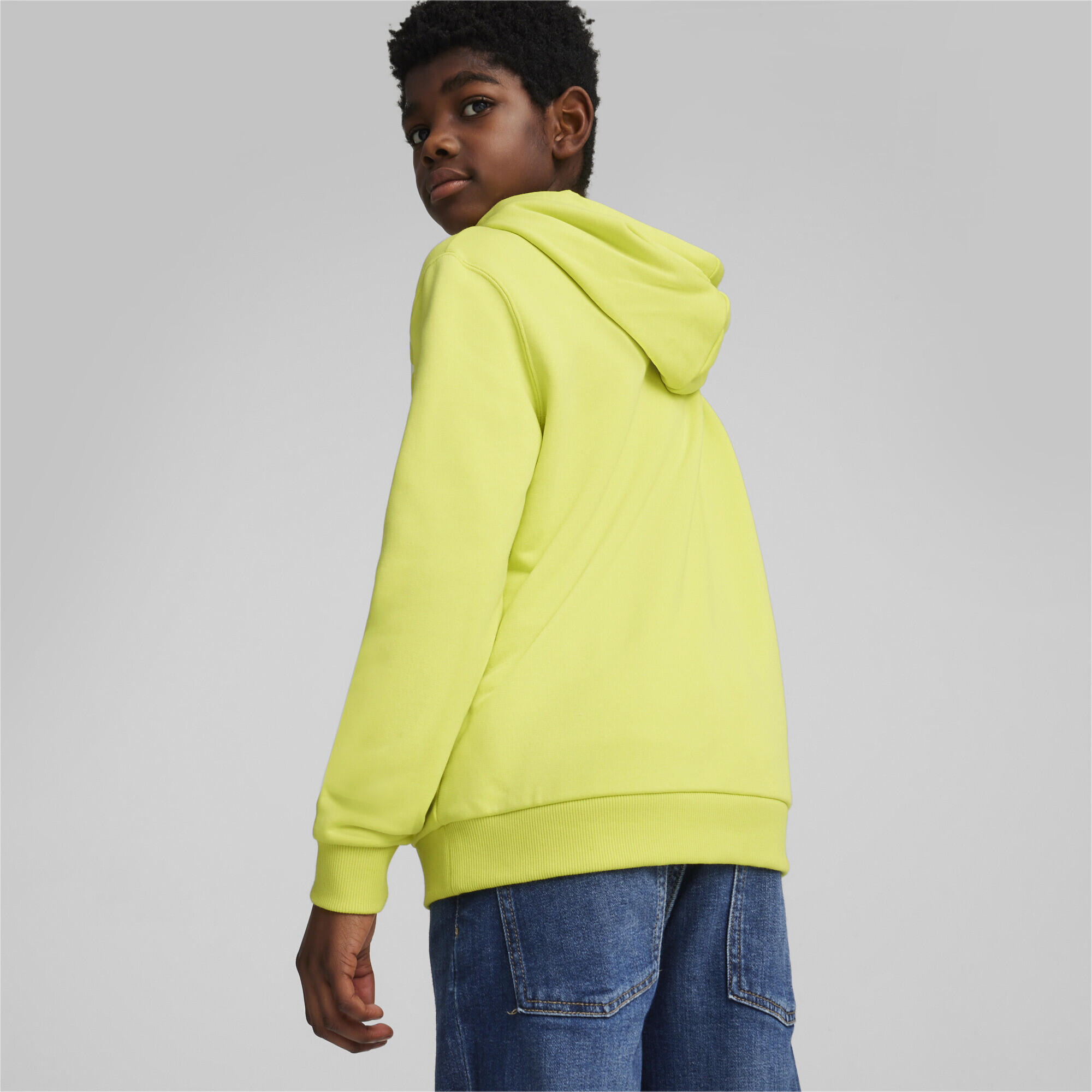 Sudadera con capucha gráfica Niño PUMA POWER PUMA Lime Sheen Green 3/5