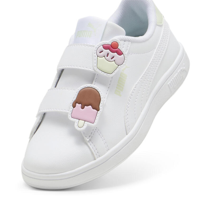 Dziecięce sneakersy PUMA Smash 3.0 Badges PUMA White Green Illusion